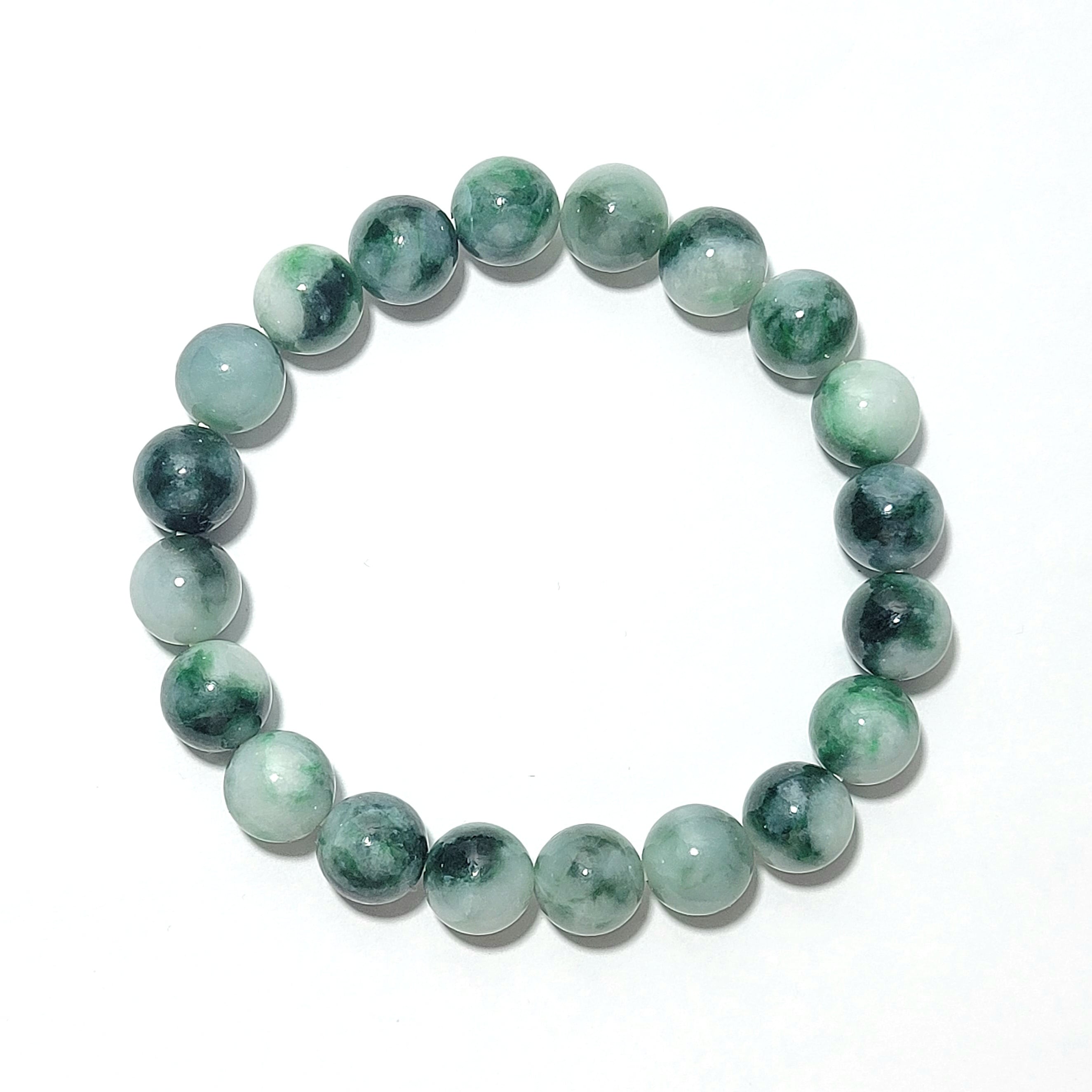 10㍉玉 ｻｲｽﾞ16~17cm 糸魚川翡翠ブレスレット BBR0219 | 糸魚川翡翠工芸