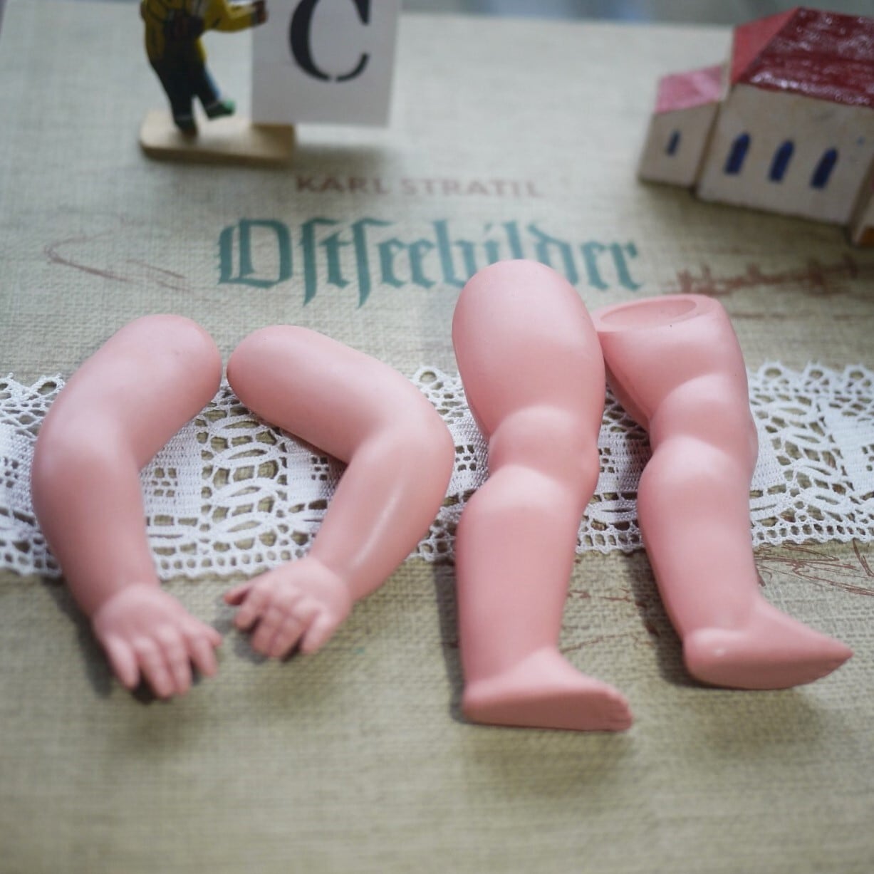 シルトクレート セルロイド人形パーツ大 ドイツアンティークC | こりす