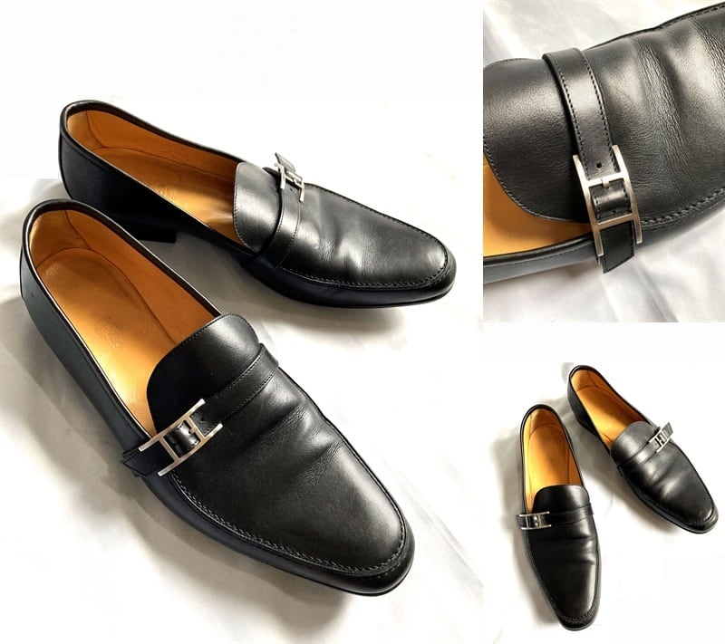 極美品 HERMES 定価14万 エルメス 名作 H バックル アピ レザー