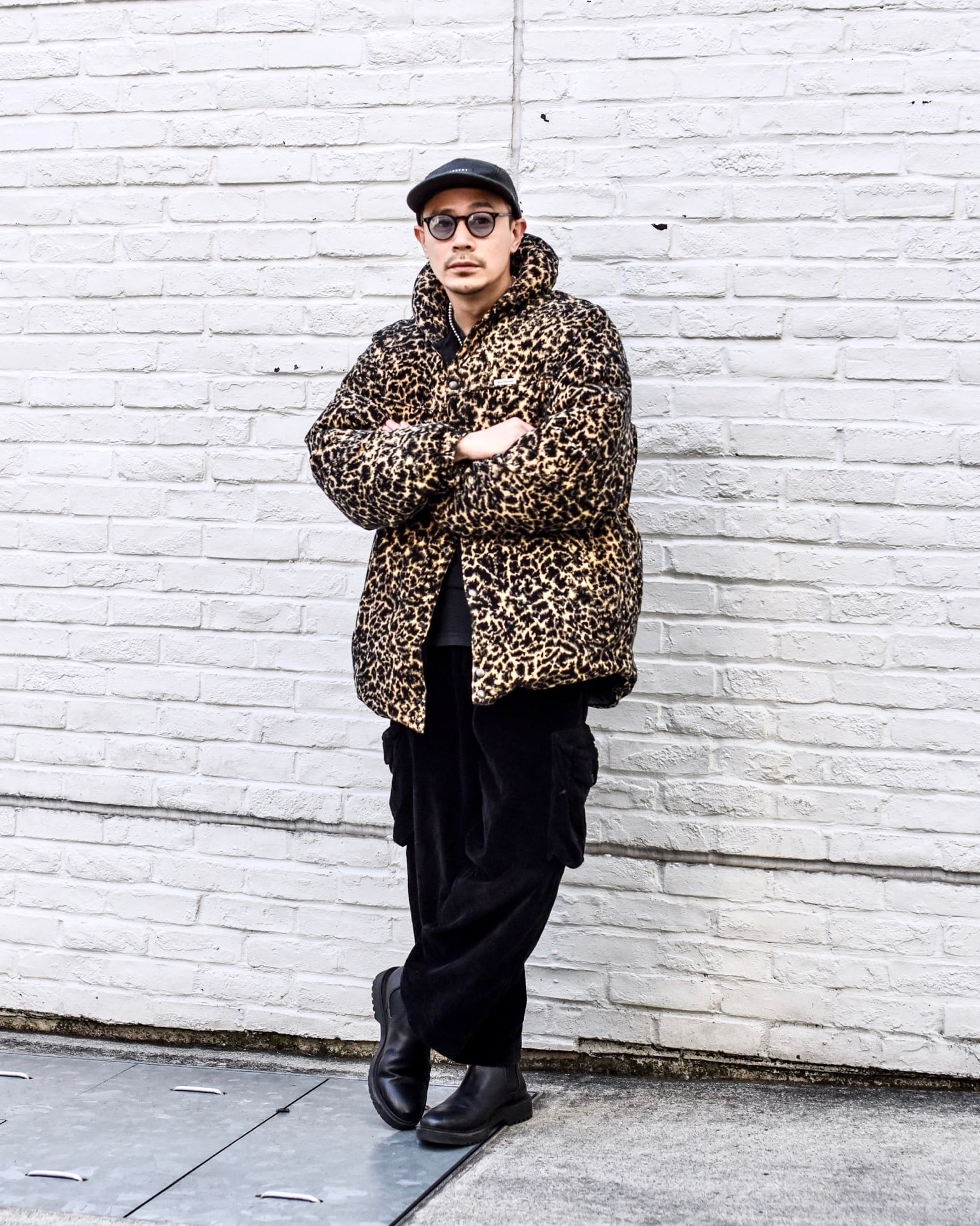 COOTIE PRODUCTIONS - Leopard Corduroy Down Jacket (size-XL) ¥44000