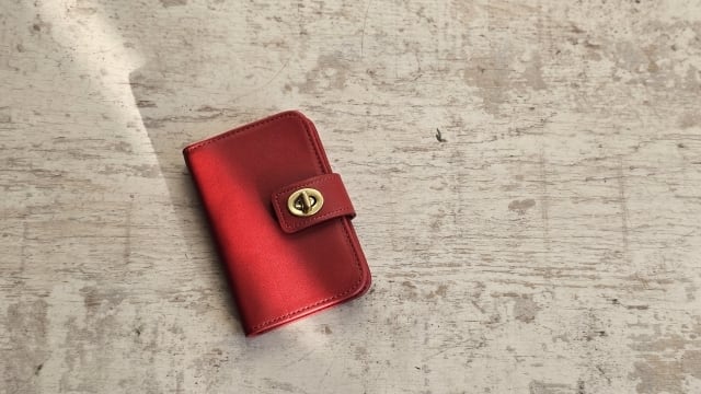 OLD COACH レザーメモ帳 赤 ビンテージ OLD COACH レザーメモ帳 赤