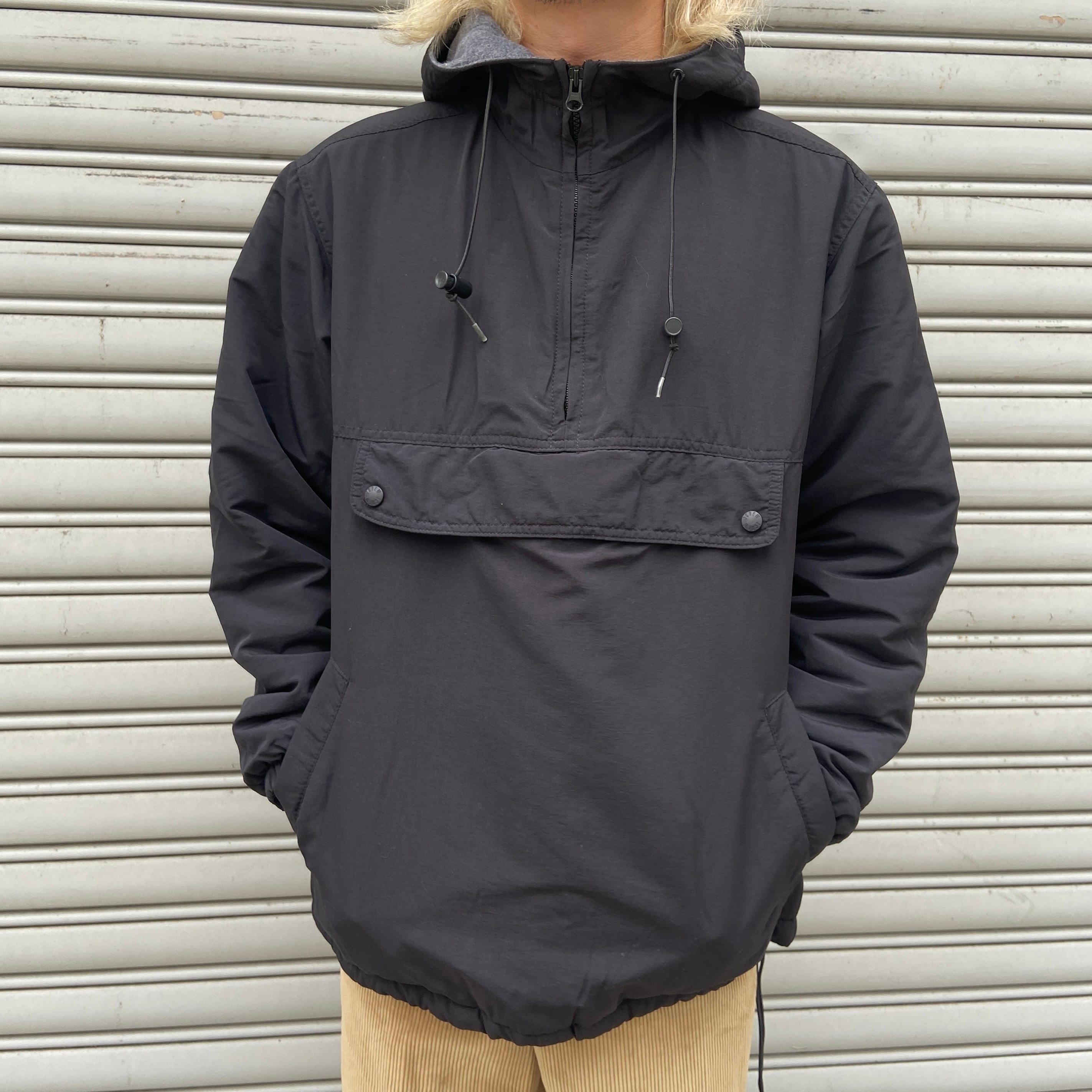 90s J.CREW ジェイクルー アノラックパーカー ナイロン ブラック XS