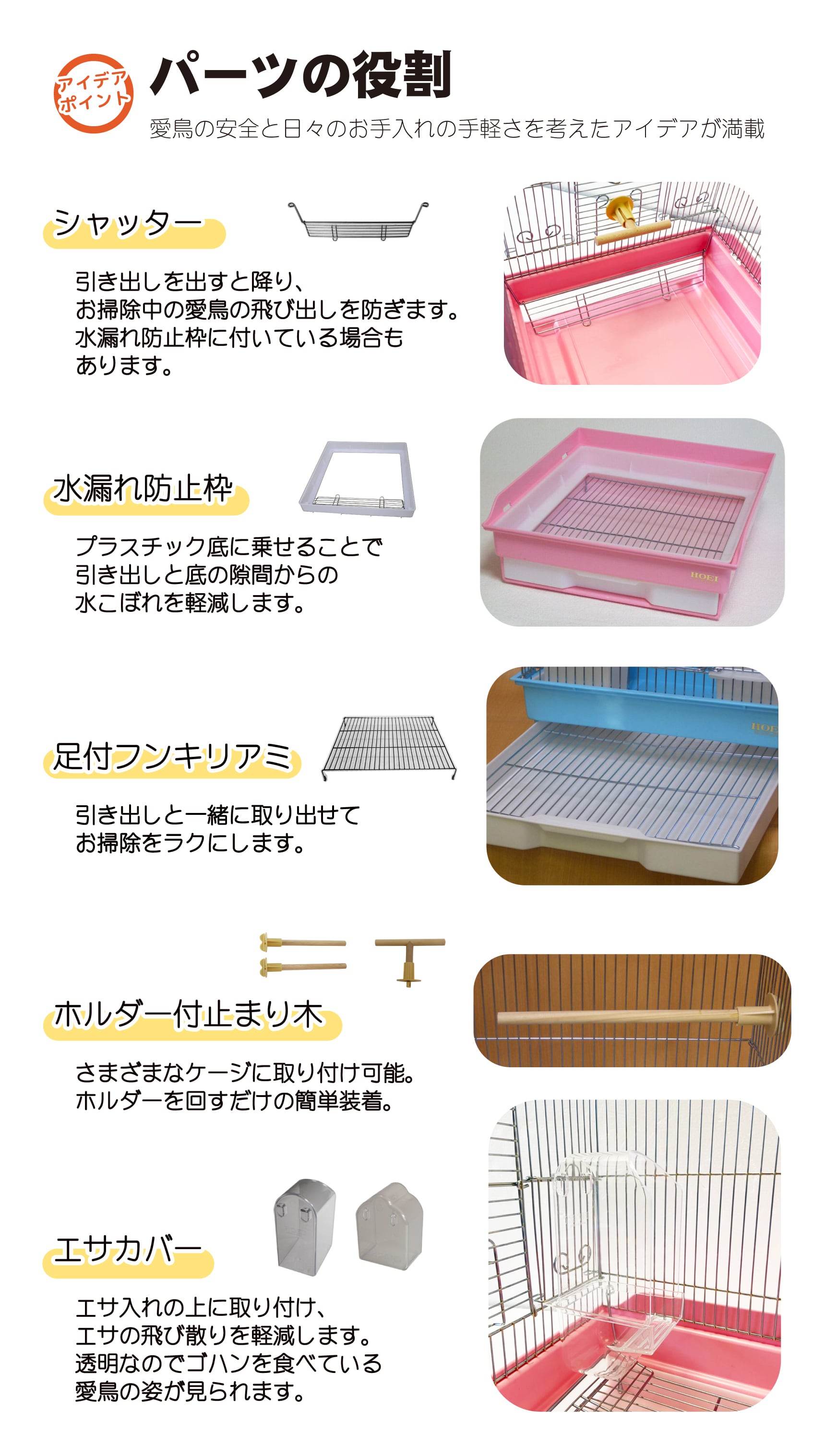 HOEI】21用足付フンキリアミ | 鳥かご・ペットケージのHOEI直販