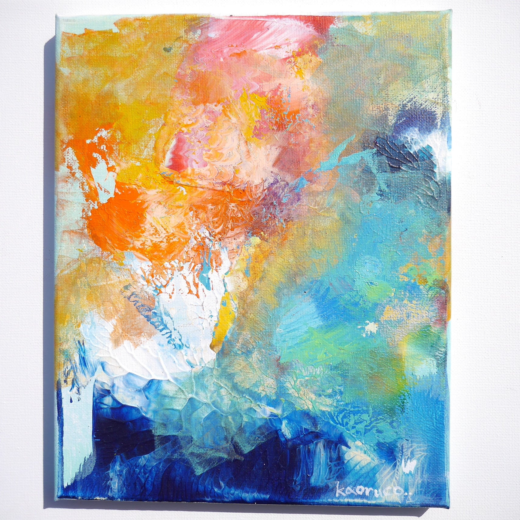 005_モダンアート 抽象画 キャンバス(220mm✖️273mm)_R04 | そんざい