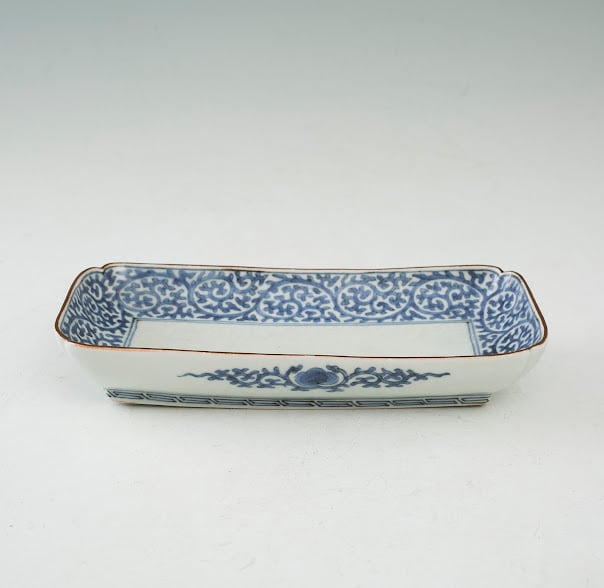 古伊万里 染付 蛸唐草 角皿 長皿 長方皿 四方皿 日本の美 江戸時代