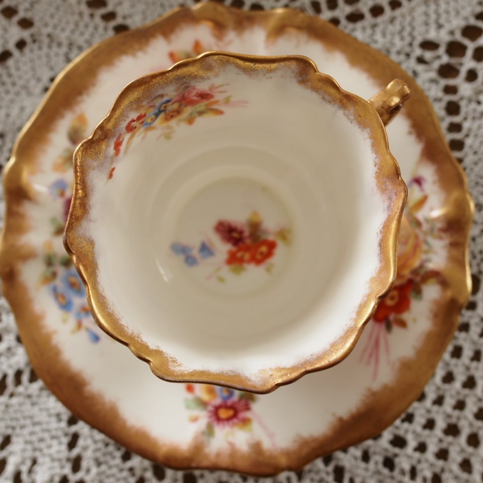 美品 英国Hammersley ハマースレイ ドレスデンスプレイ 手描きフラワー