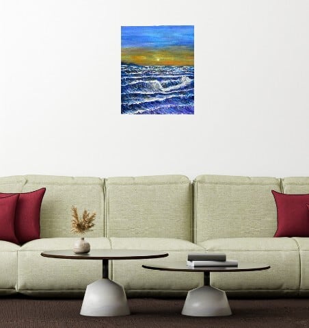 海 絵画（03）sea アクリル画 8号 ocean F8 KIYOKAWA AIMI【絵画 送料