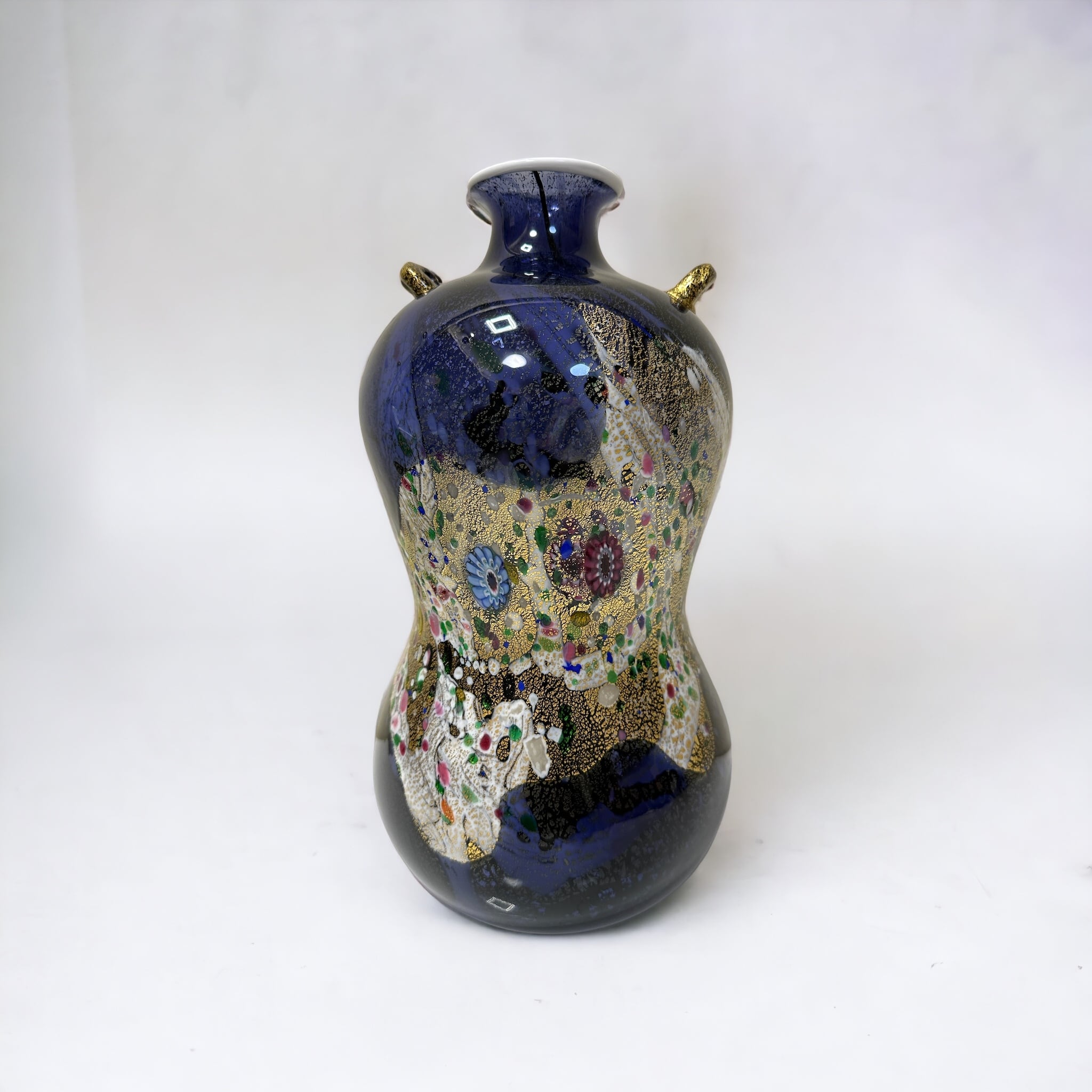 B68 黒木国昭 花器 金彩象嵌 「光琳ひさご」 花瓶 共箱 | allone_brand_art