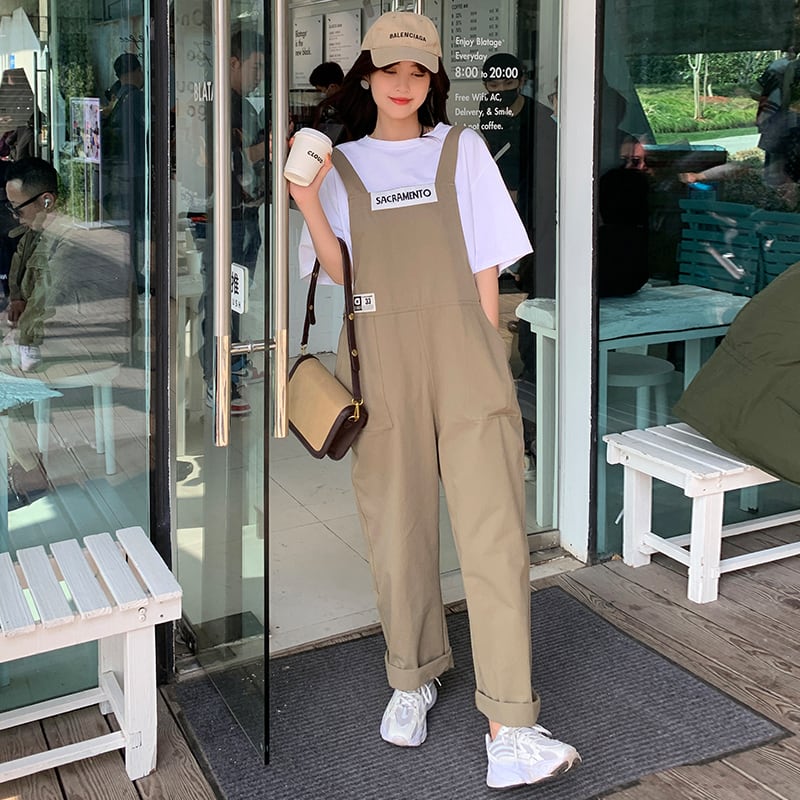 トップス パンツ セットアップ オーバーオール Tシャツ サロペット 白