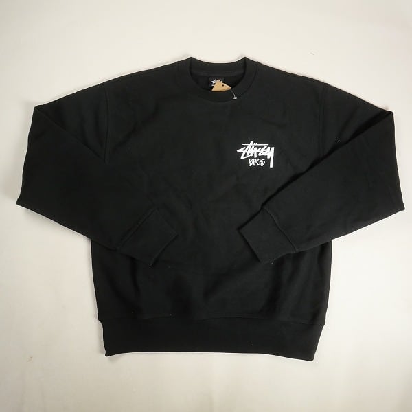 Size【M】 STUSSY ステューシー STOCK PARIS CREW BLACK パリ限定