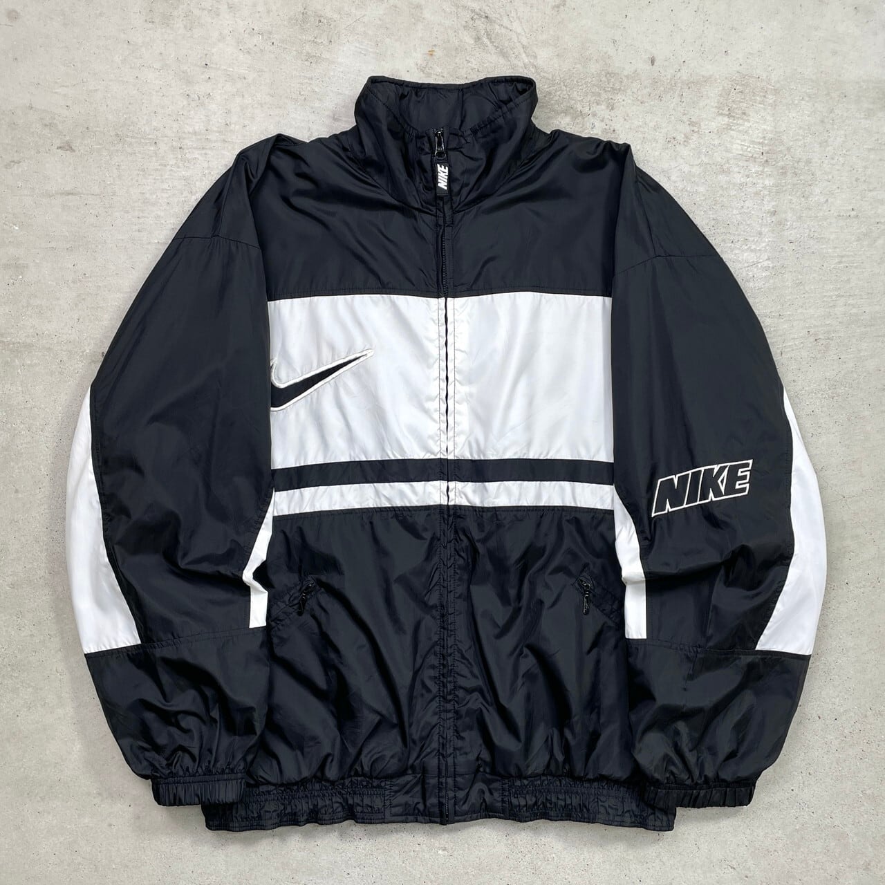90年代 NIKE ナイキ ロゴ刺繍 ナイロンジャケット トラックジャケット