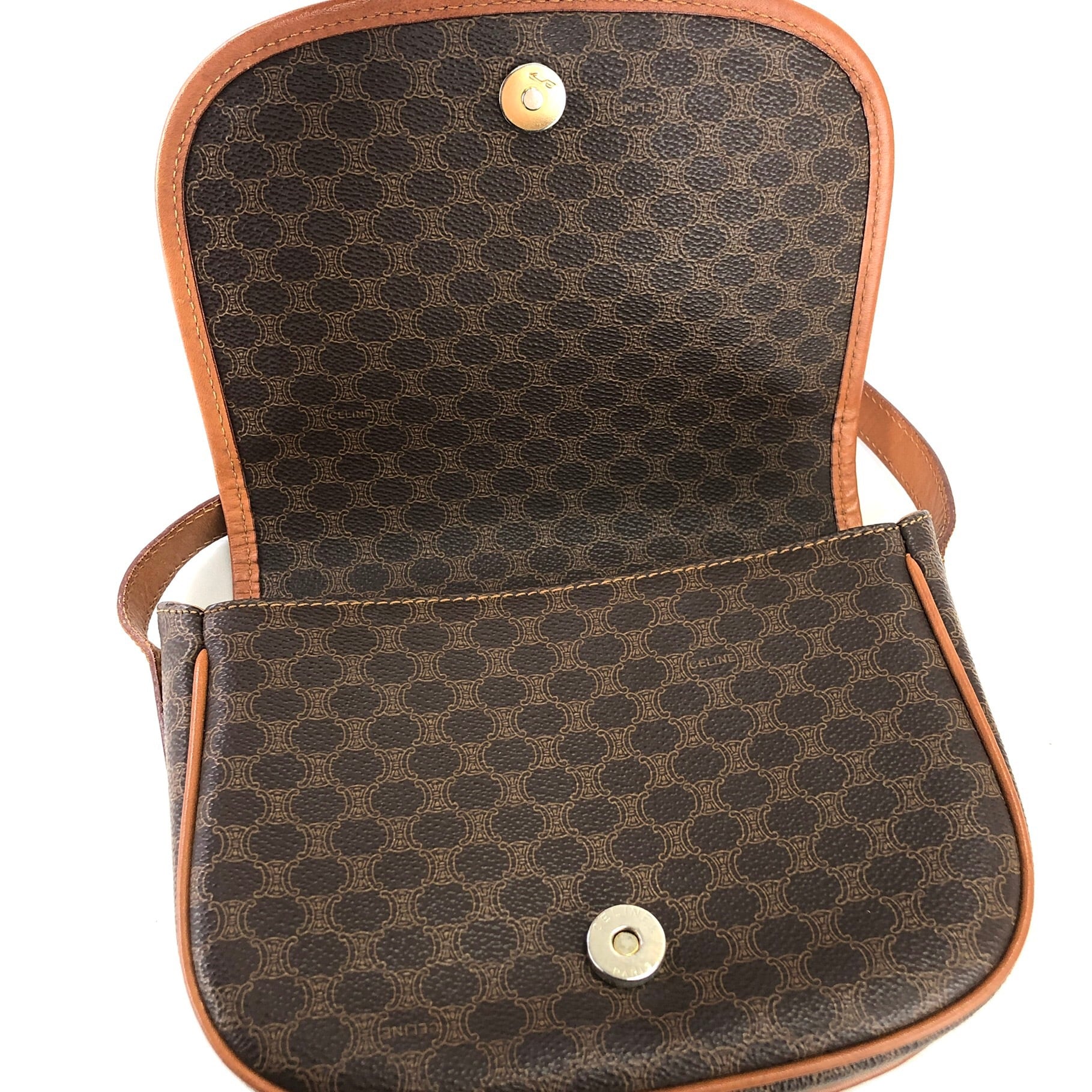 CELINE セリーヌ マカダム フロントベルト フラップ ショルダーバッグ