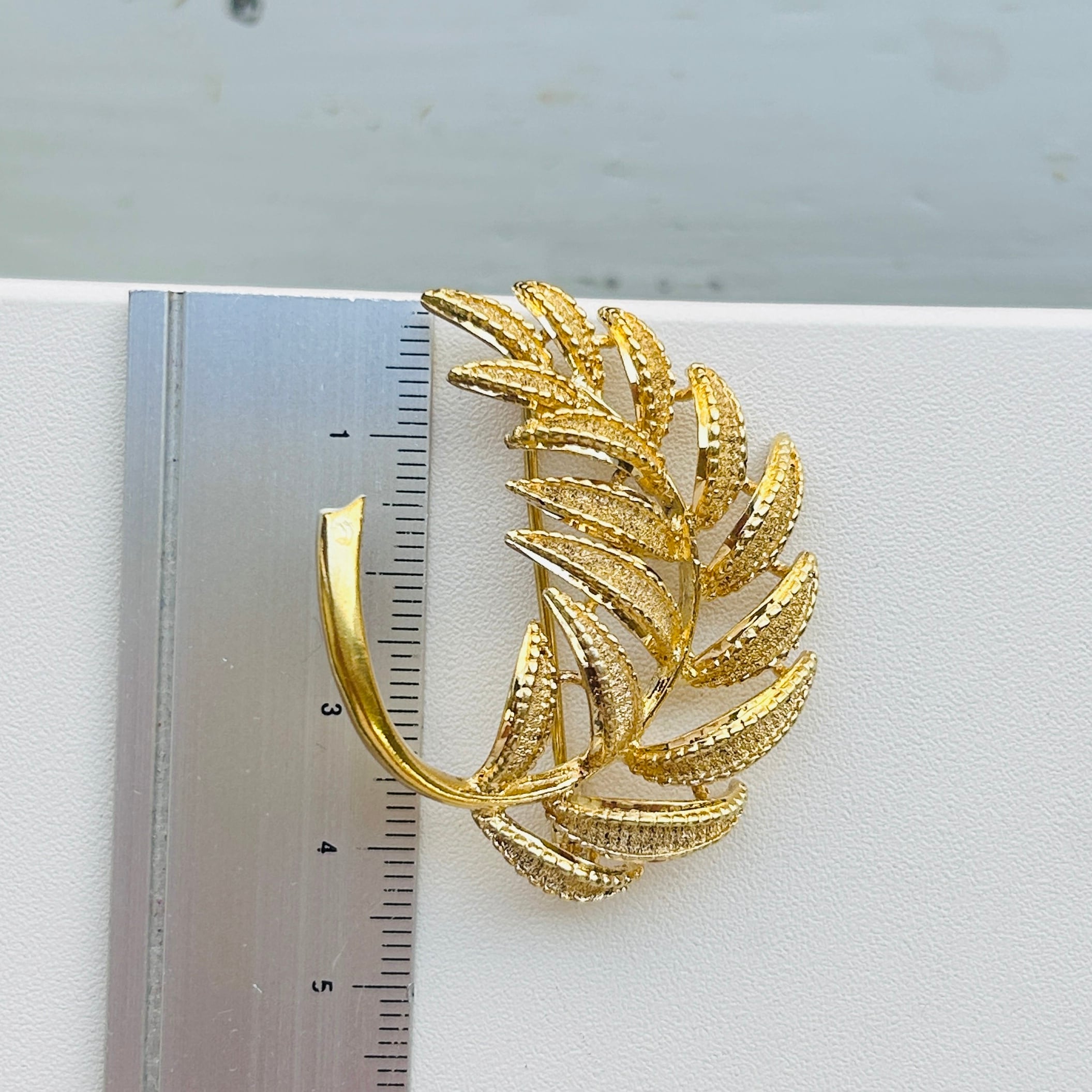 フランスシルバー800 ゴールドヴェルメイユLEAFブローチ | Milo