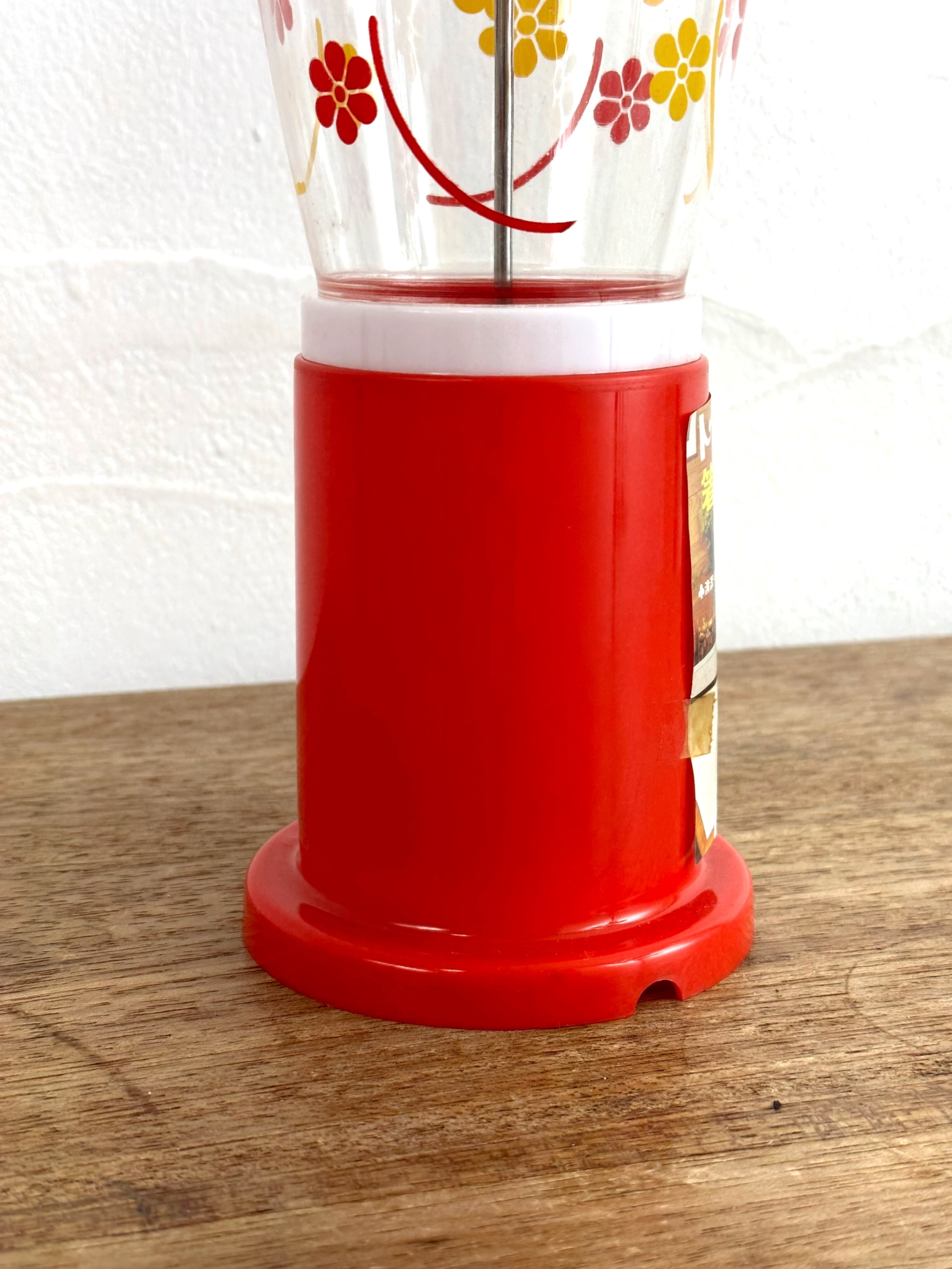 レトロポップ 箸立て カトラリー入れ 赤 トーワ TOWA 花柄 昭和レトロ