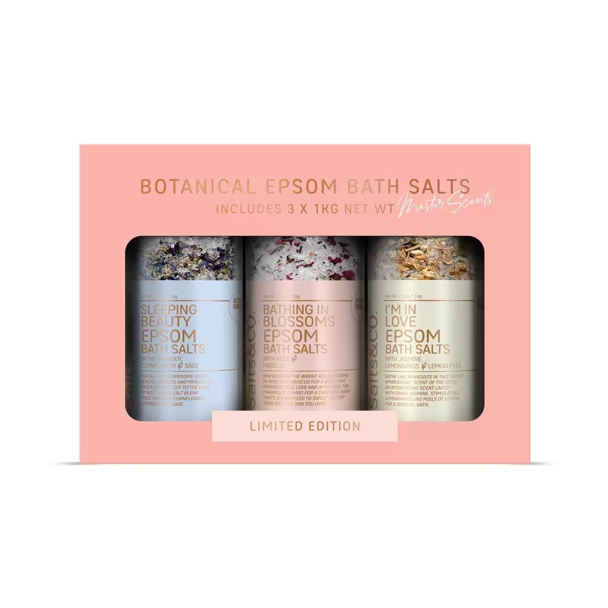 Salts&CO. ボタニカルエプソムバスソルト 1kg×3種類の香り 3つの香り