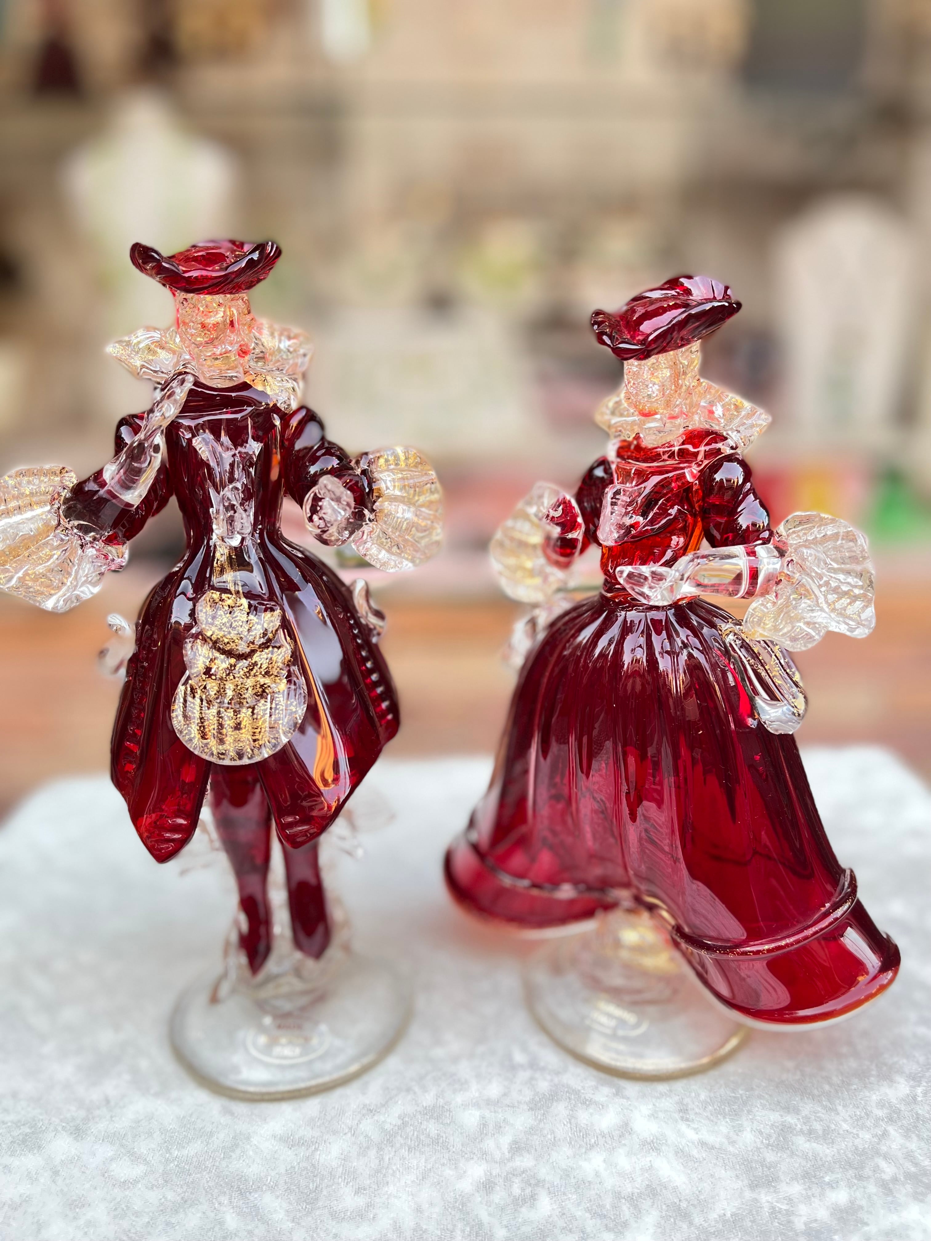 ベネチアングラス/男女フィギュリンセット ベネチアングラス/男女