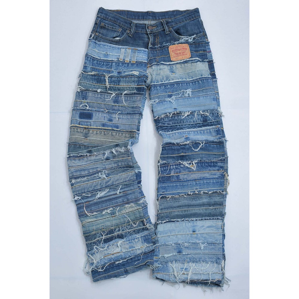 再構築 Remake リメイクデザイン ツギハギ パッチワーク デニムパンツ