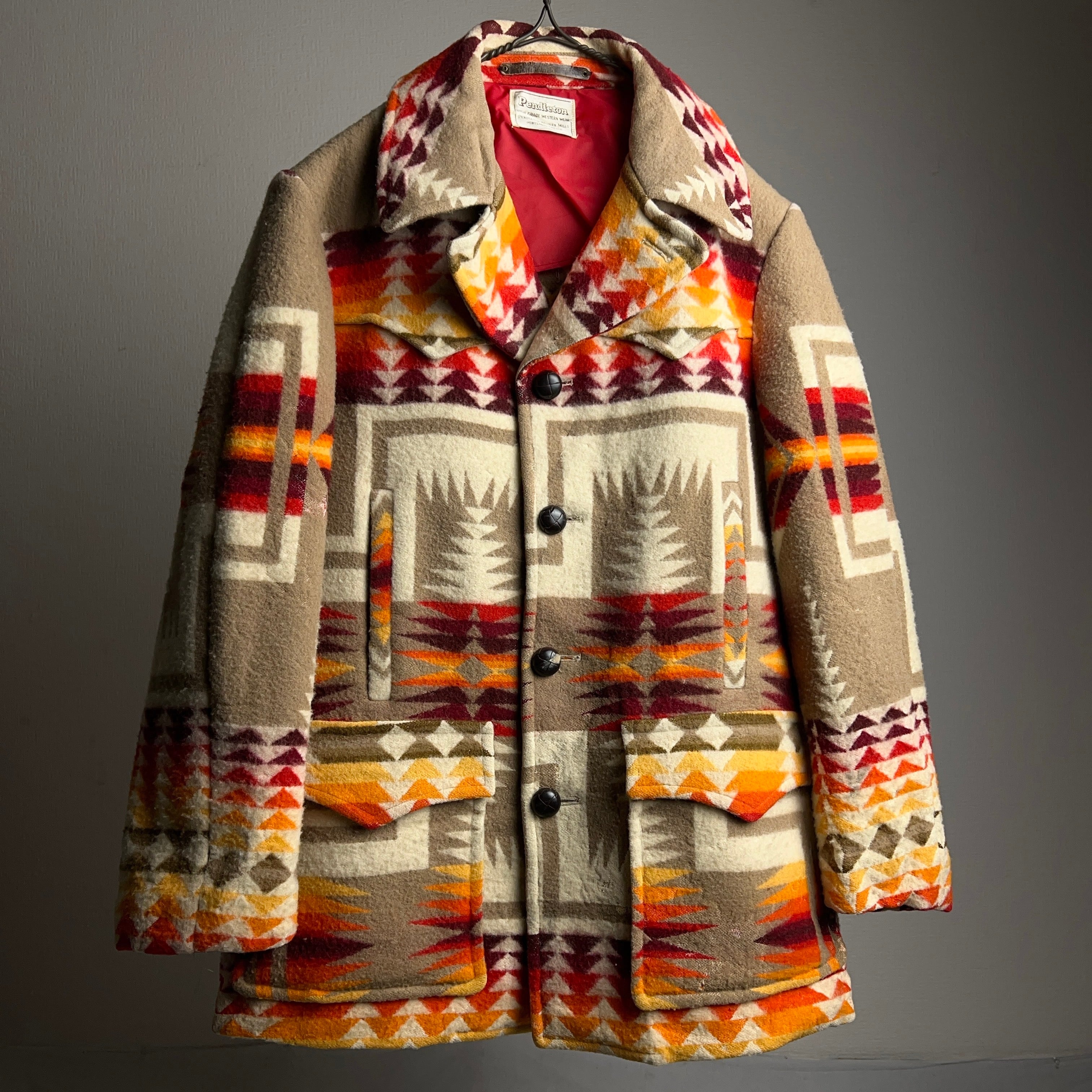 70's PENDLETON Native Patterned Rug Jacket 70年代 ペンドルトン