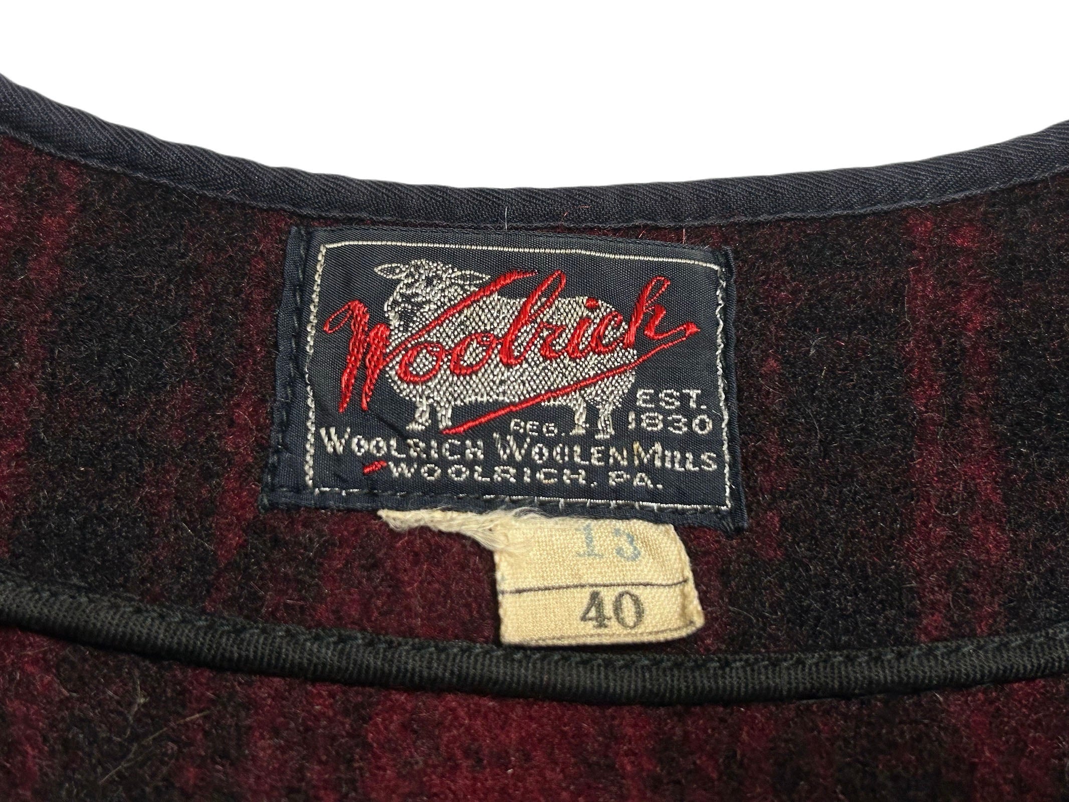50s Woolrich ウールリッチ オンブレチェック 4ポケット シンチバック