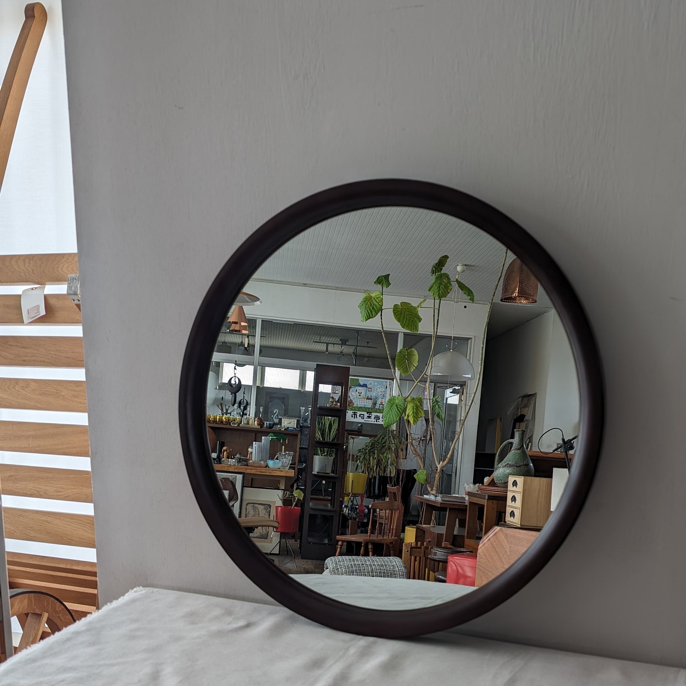 柳宗理 秋田木工 曲木鏡 丸大 古代色 壁掛け Φ615 mm | sonota