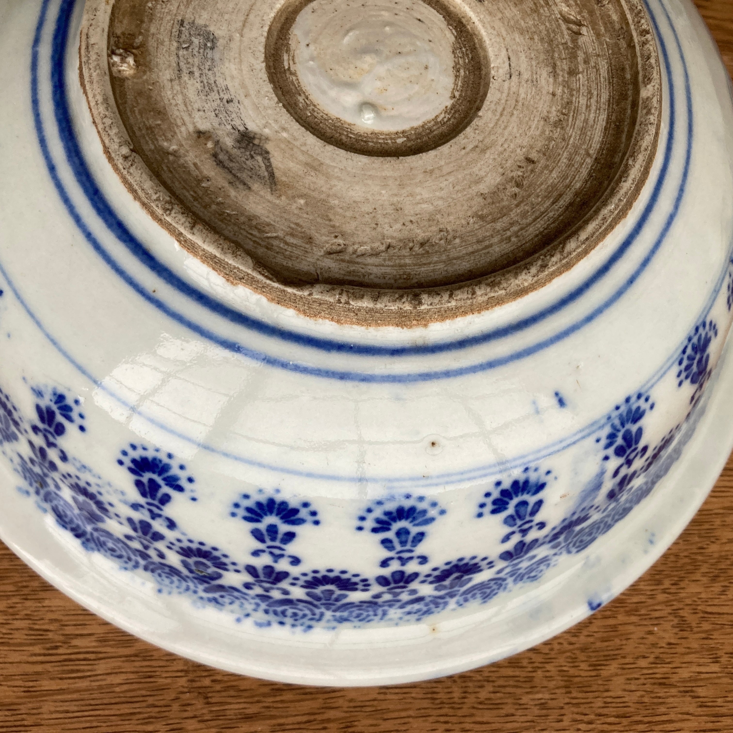 大鉢□古い唐物染付大鉢 菓子器 置物 オブジェ 古玩 唐