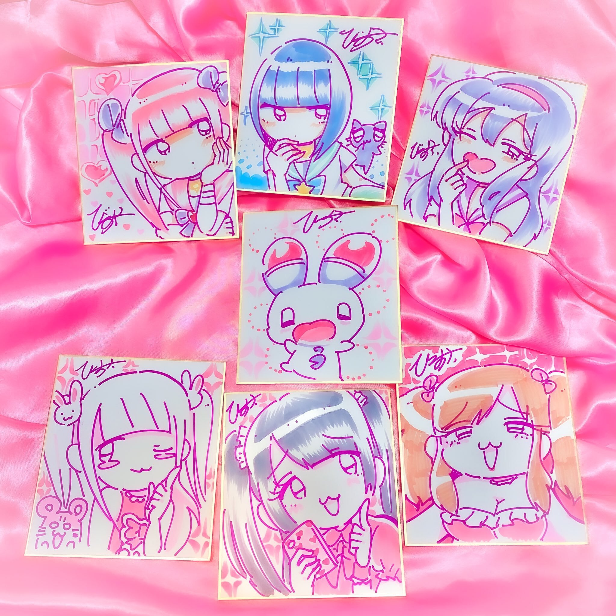 描き下ろしイラストミニ色紙 | atelierM.U 江崎びす子 ONLINESHOP