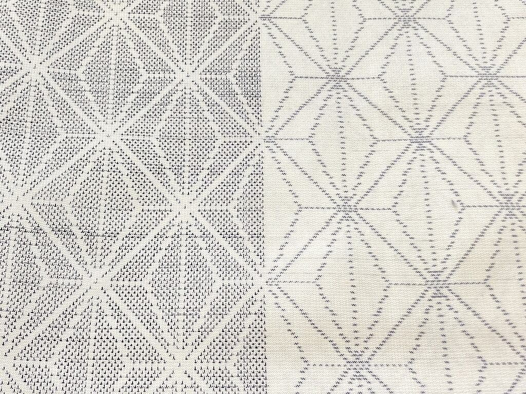 単衣】白大島 手絣 本場大島紬 麻の葉 小紋 白 グレー 896 | kimono Re