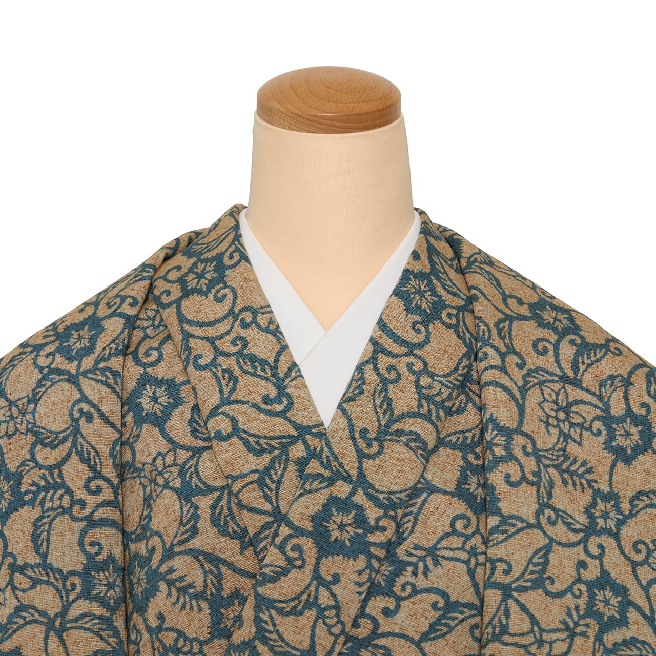 お仕立て無料】出羽の織座 田中昭夫 紺定正藍型染 ぜんまい紬着物地