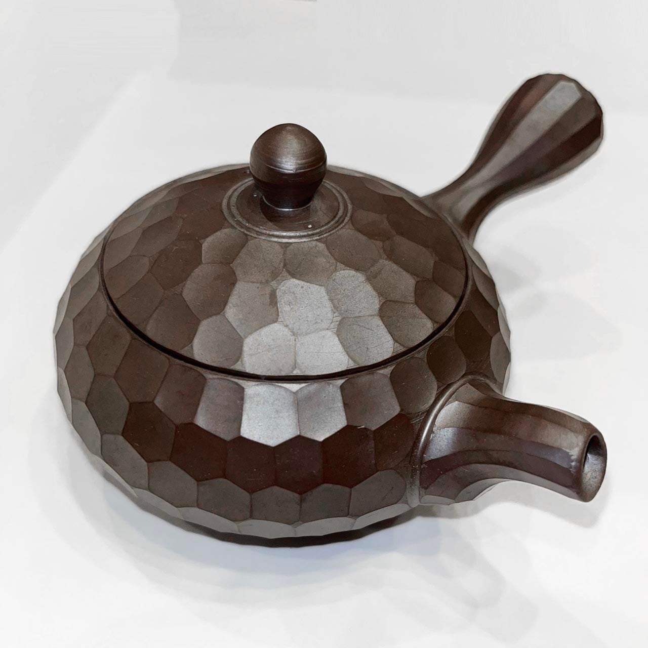 萬古焼 ダイヤカットの急須 伊呂久陶園(故三代目森伊呂久)作 新品・未