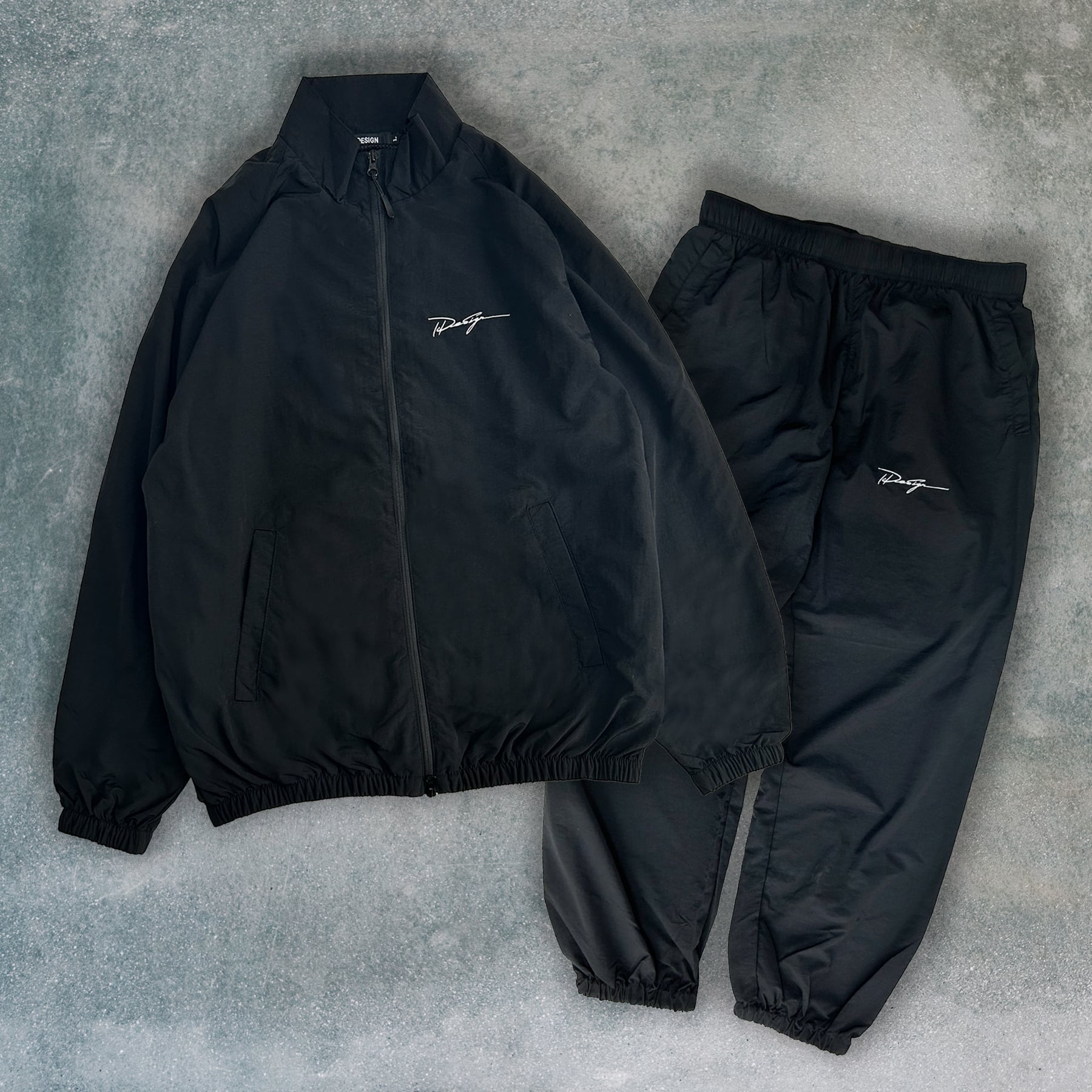 ID ナイロン トラックジャケット&パンツ【セットアップ/BLACK】 | 【 I