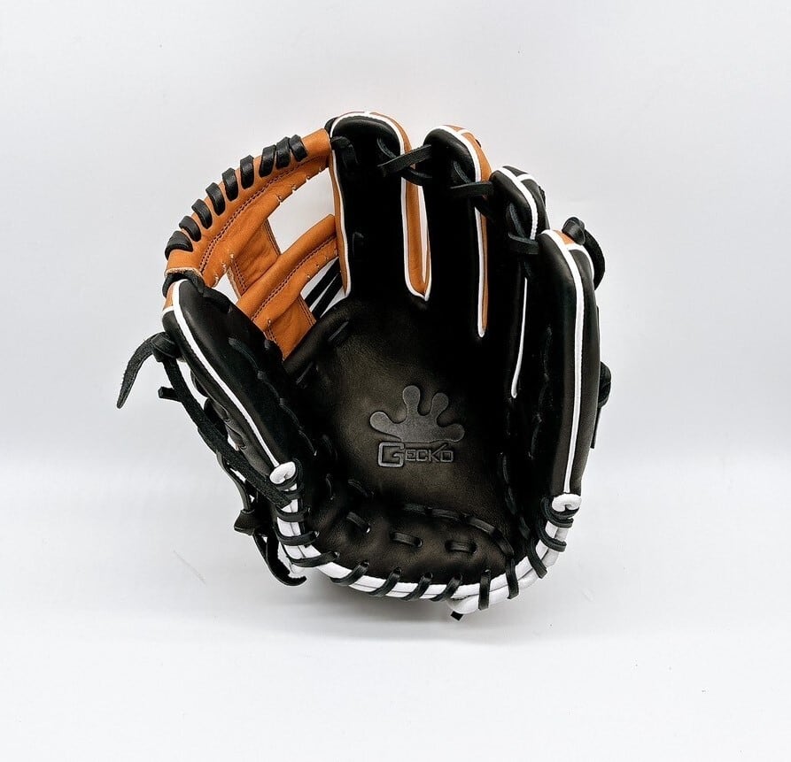 現品限り GECKO ブラウン×ブラック 内野手用 11.5インチ 平裏ブラック