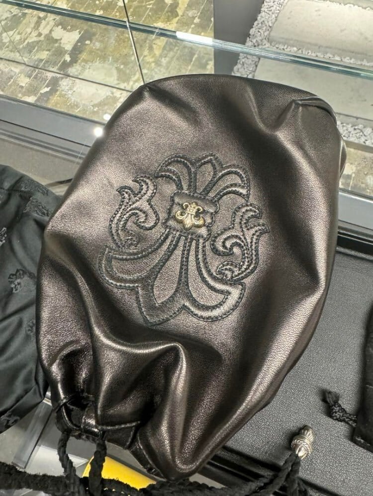 CHROME HEARTS クロムハーツ フレア ドローストリング サック レザー