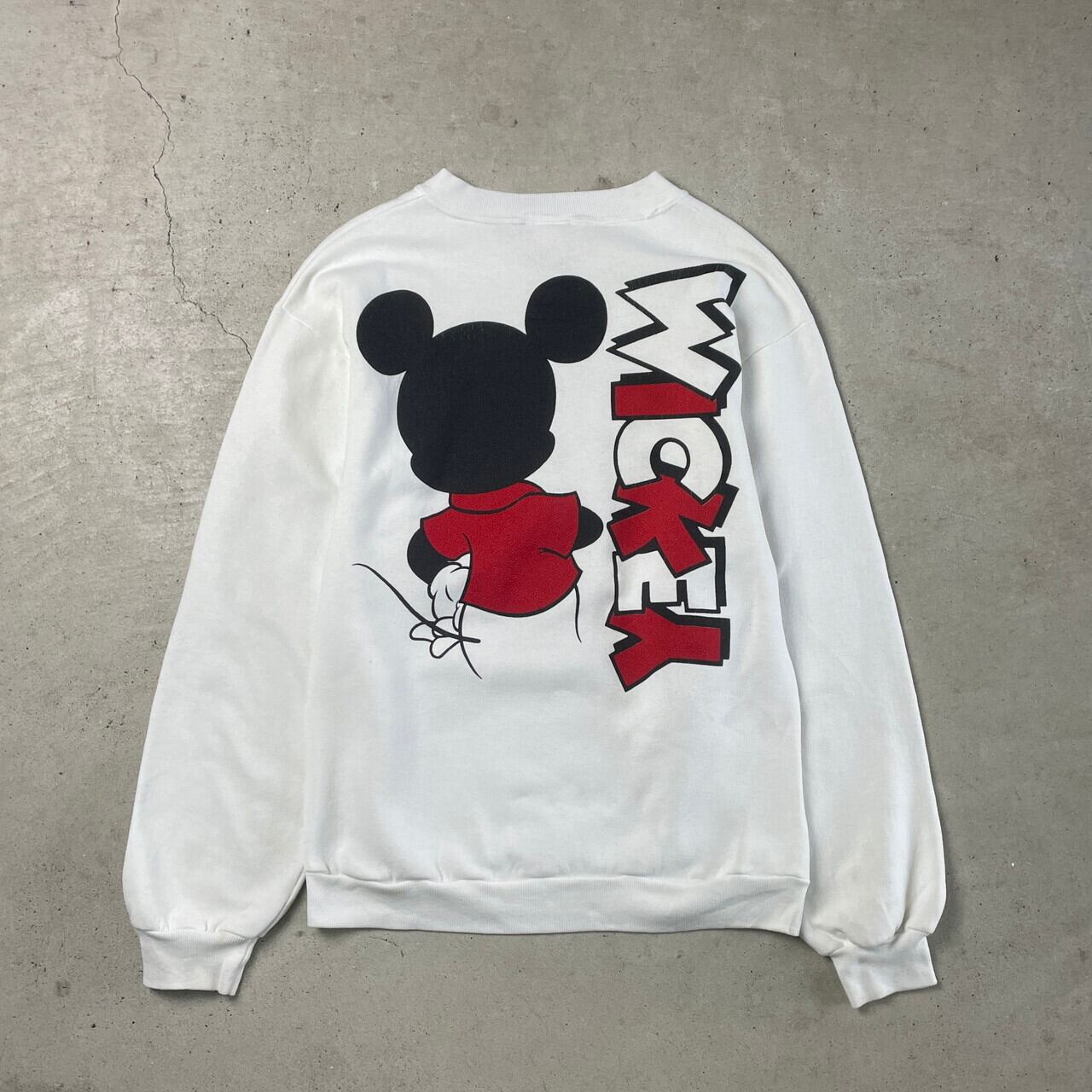90年代 USA製 Disney ミッキーマウス スウェットシャツ 両面プリント