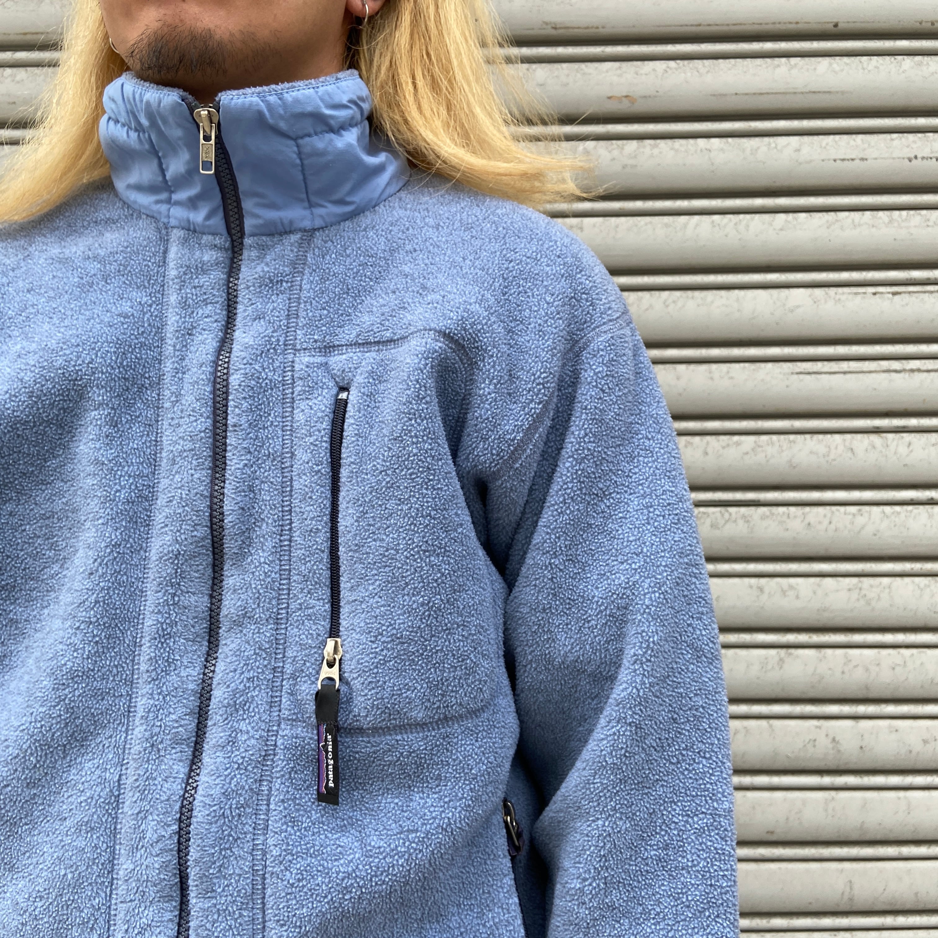 90s USA製 patagonia シンチラフリースジャケット ブルー系 S | 古着屋 Uan