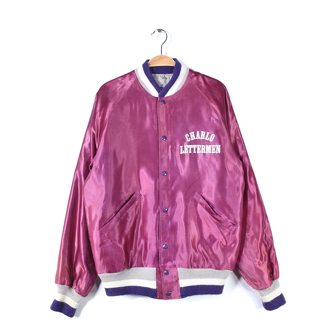 60s バトウィン ヴィンテージ サテンジャケット スタジャン パープル