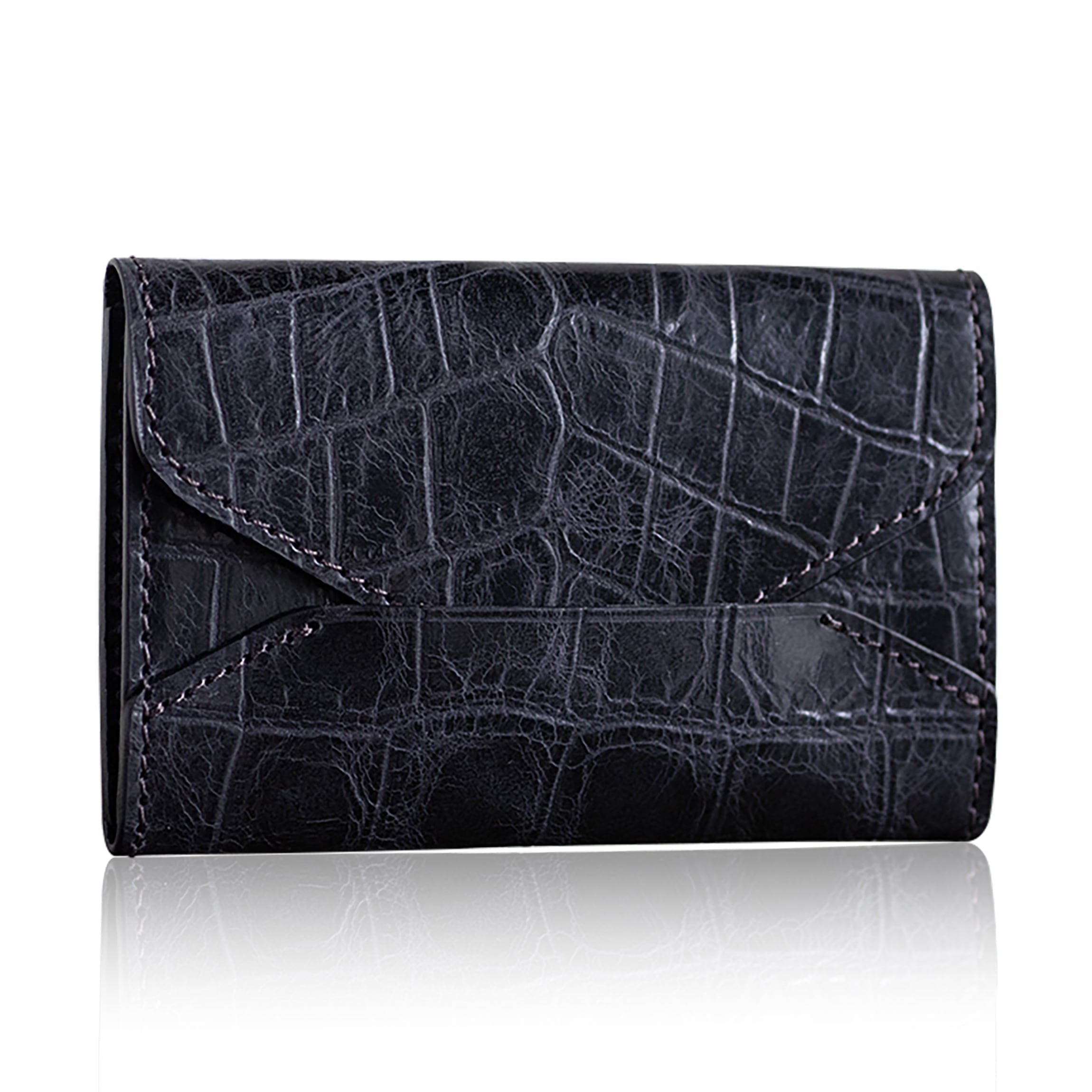エンベロープ型 名刺入れ (クロコエンボスレザー) 【apo-13ec