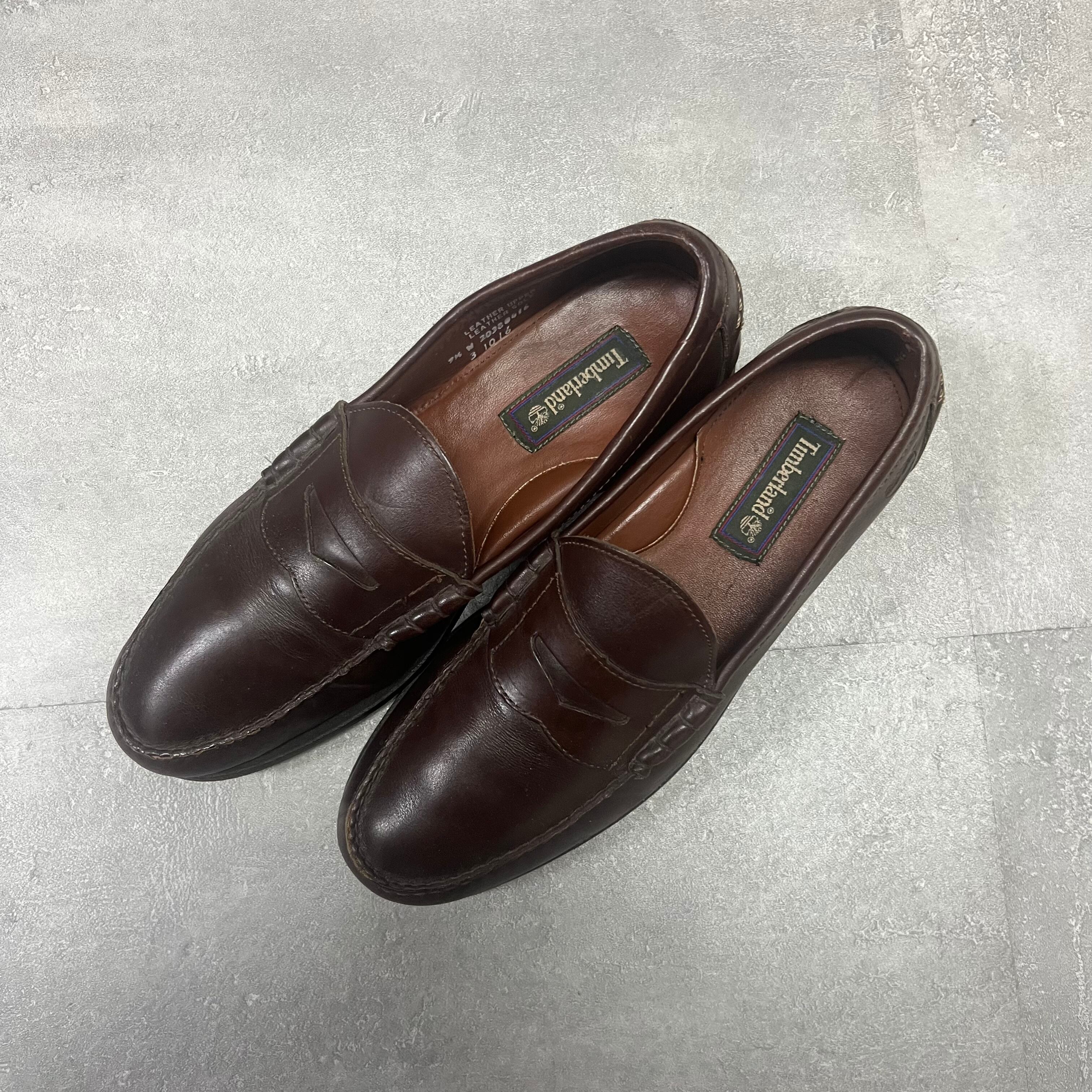 90's TimberlandティンバーランドローファーブラウンレザーUSAアメリカ