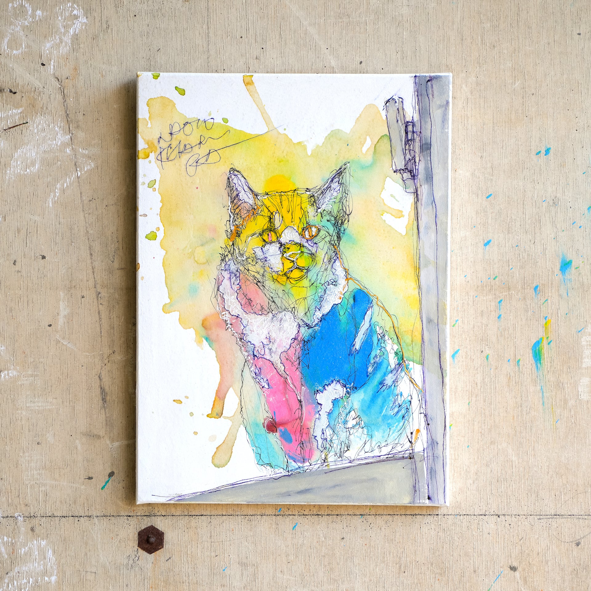 北村直登さん 原画 F0「 家族の事情や秘密を持っている 猫」 北村直登