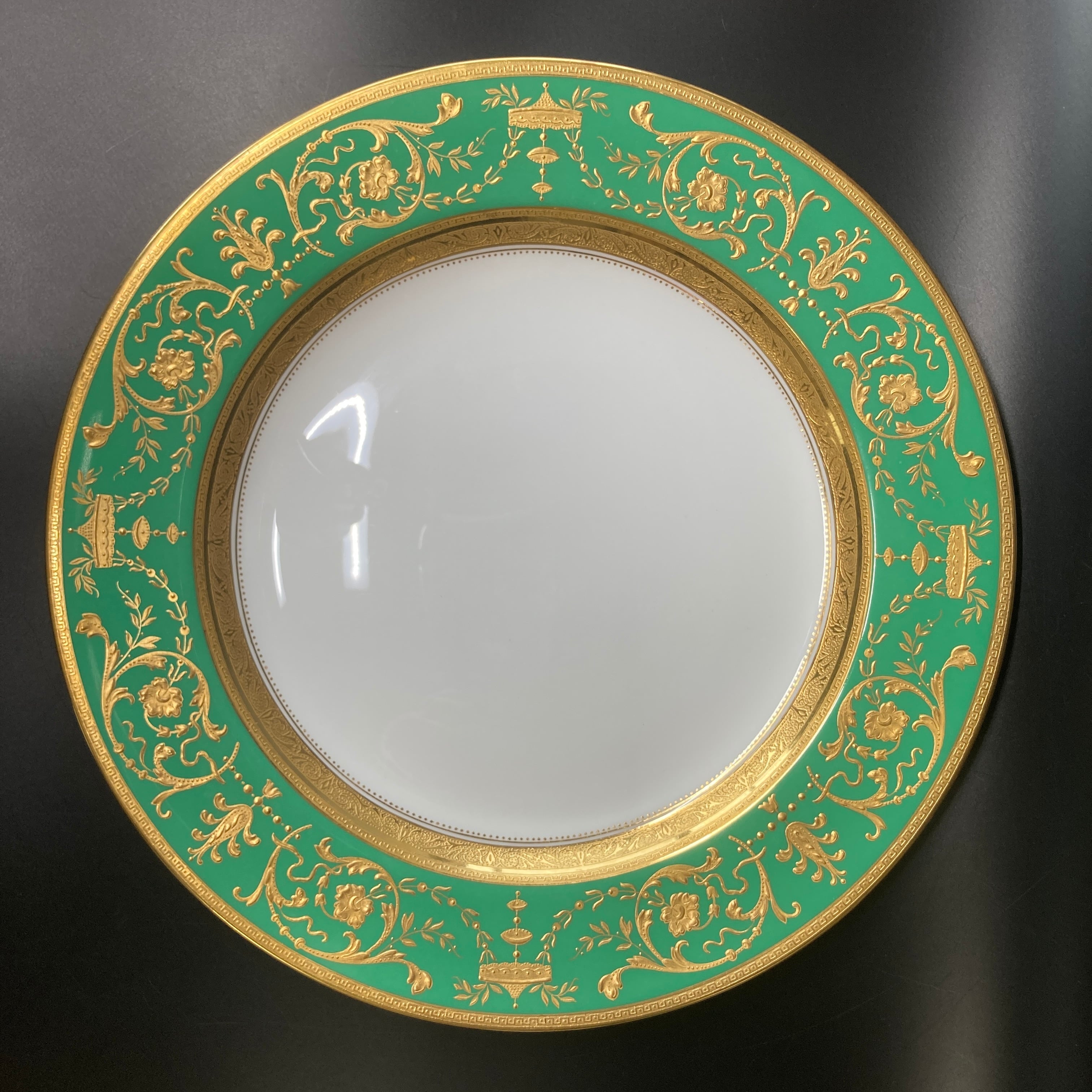 ミントン 金盛 極厚 24金 エメラルド グリーン ゴールド ディナー