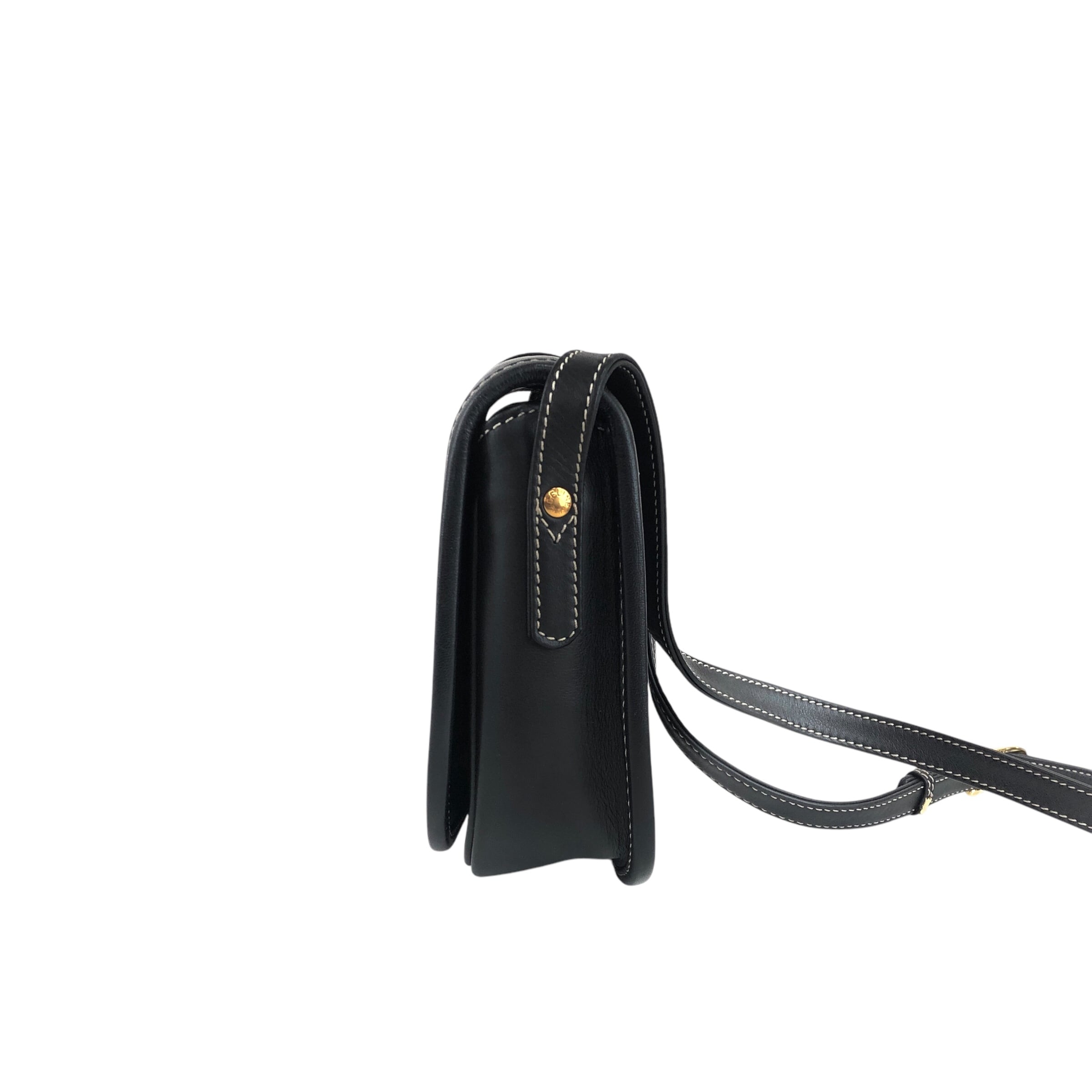 CELINE セリーヌ ショルダーバッグ ブラック ベルトバックル レザー