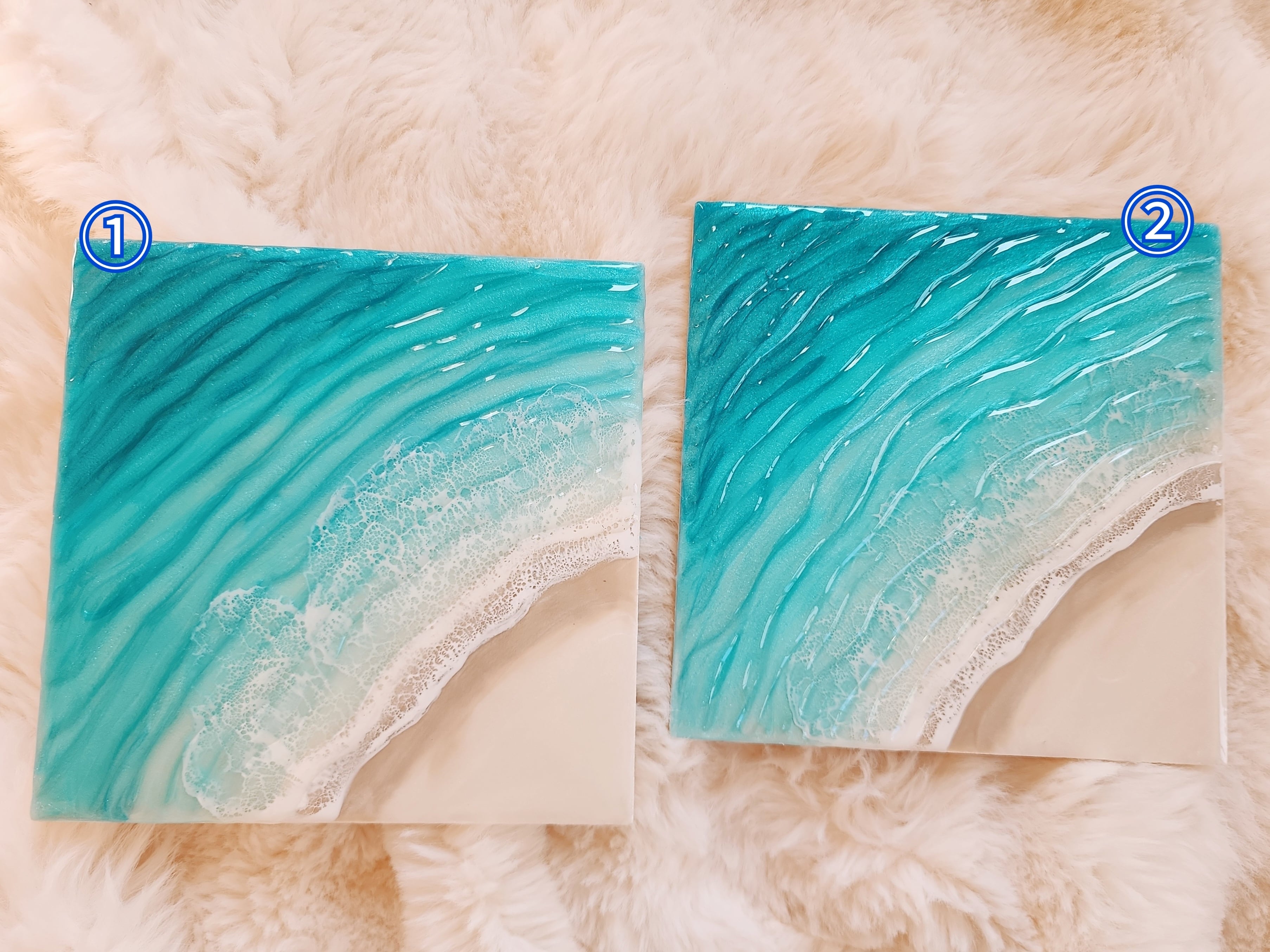 454.オーシャンレジンアート 波紋アート 15㎝パネル | Leaf Edgez