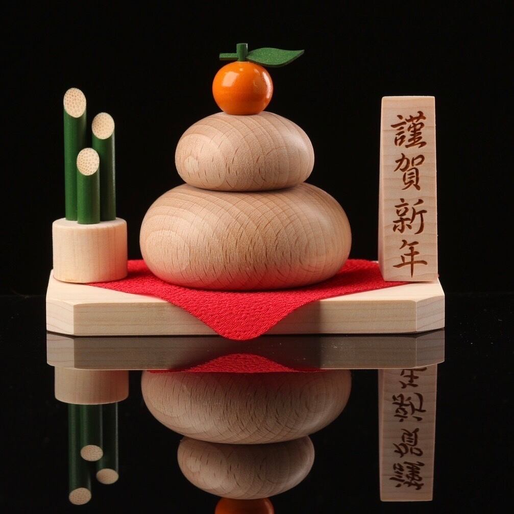 鏡餅 木製 かがみもち 無垢材 門松 お正月 | Pay ID