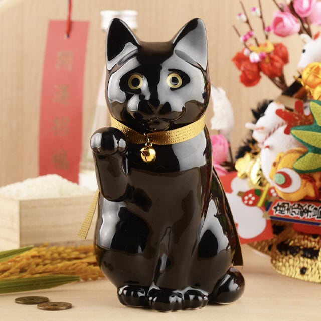 とても可愛い黒猫の招き猫 貯金箱。mykkzmまとめ売り4個。 とても