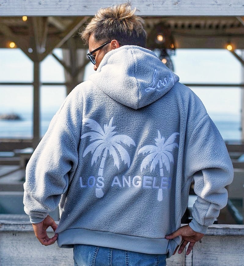 2026 冬 新作 大人気 ☆ BOA LOS ANGELES PALM TREE サガラ 刺繍 ZIP