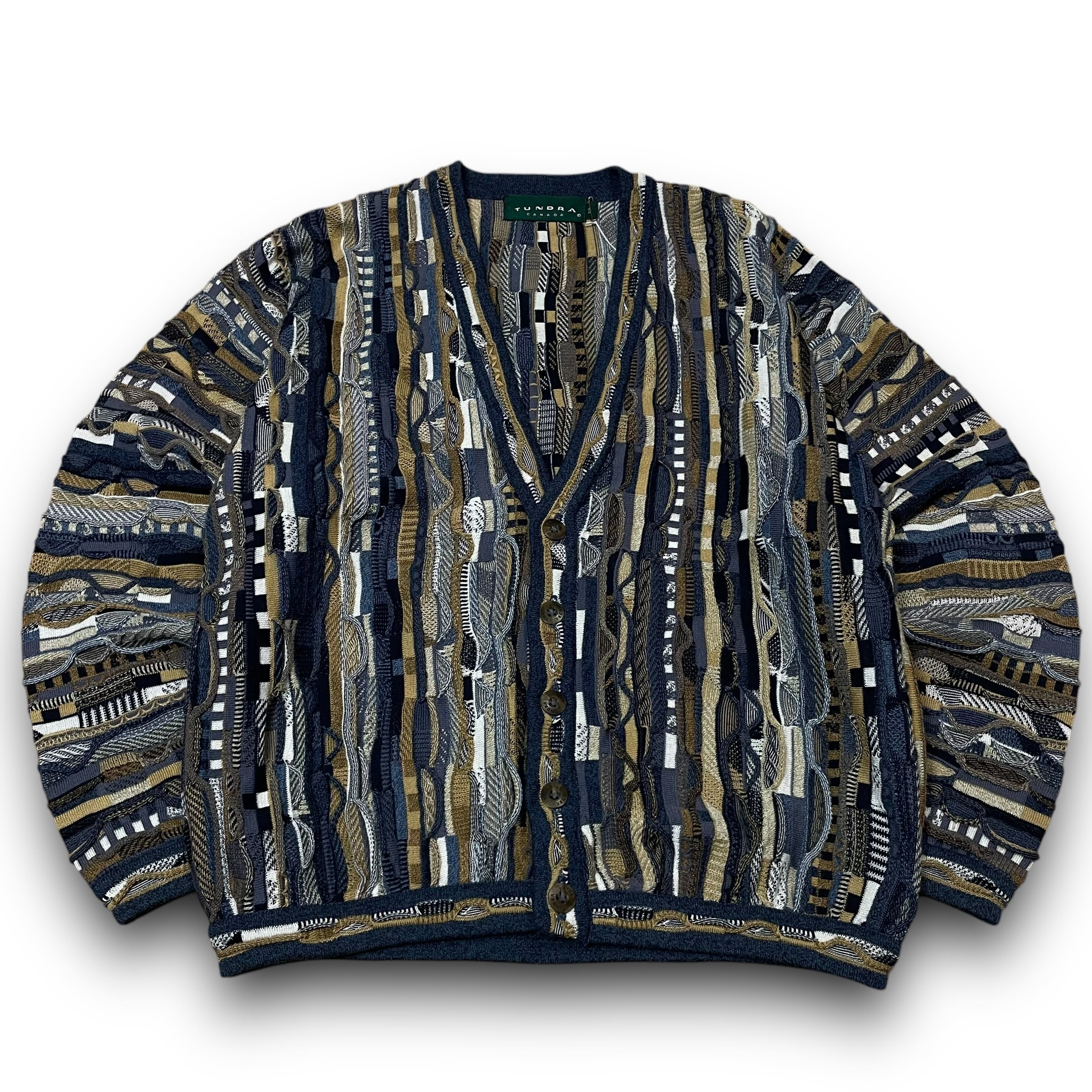 S】【90年代】【USA製】 TUNDRA ツンドラ 3Dカーディガン COOGI風
