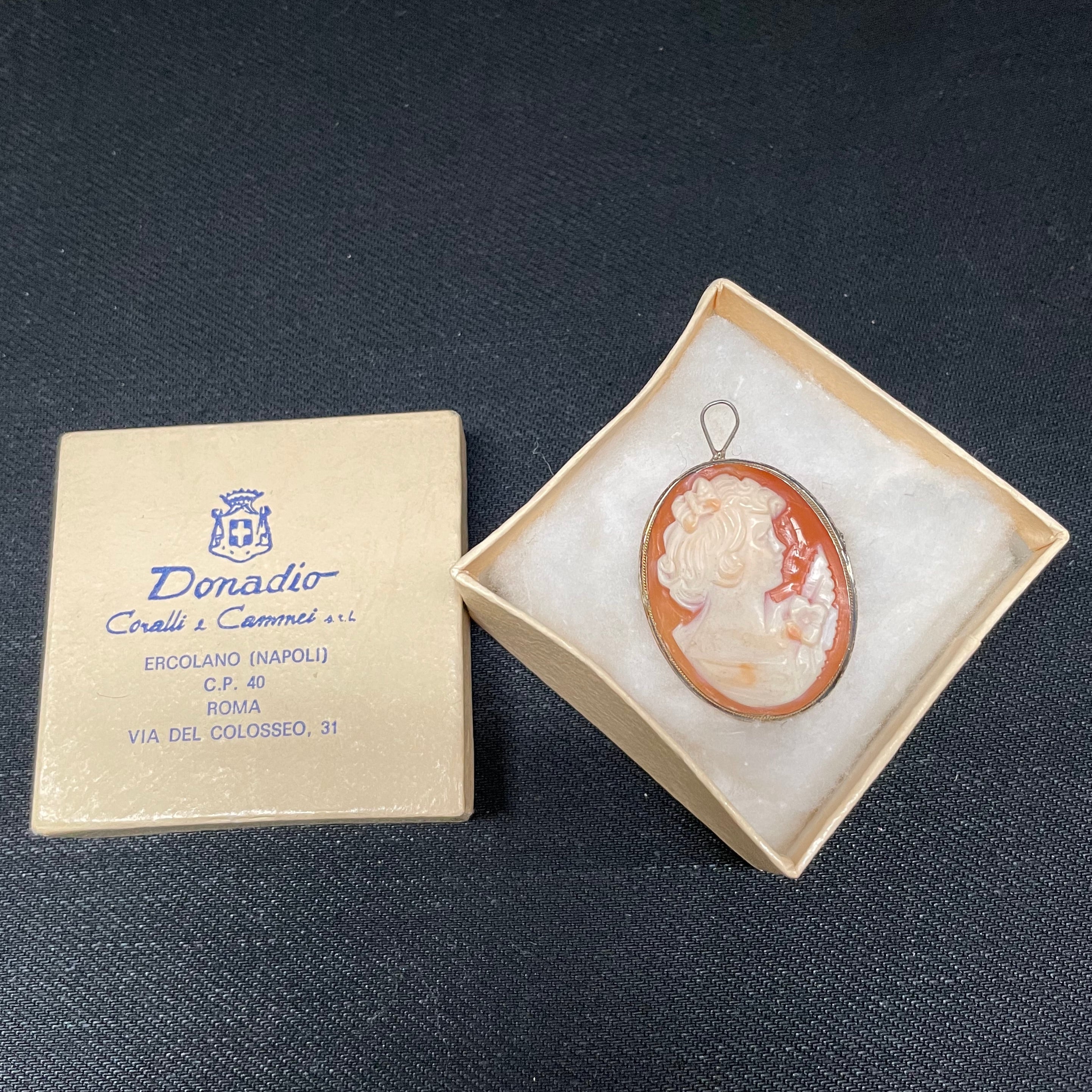 Italy Vintage Donadio Coralli e Cammei カメオ ブローチ チャーム | kica