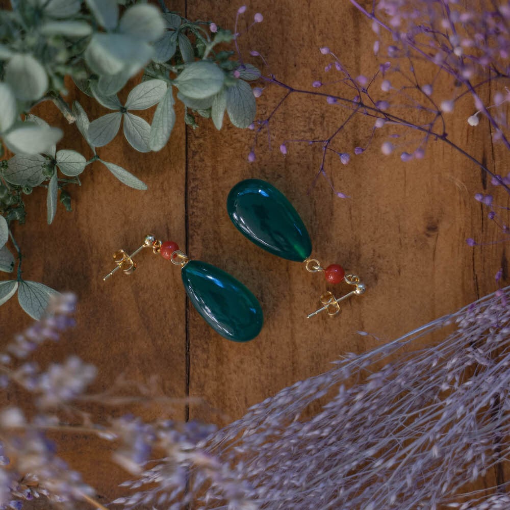 ハウルの動く城 ピアス（グリーンアゲート/Silver925/6545） | す