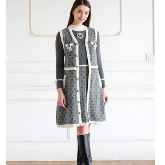 2022年秋冬50%OFF スーパービューティー ワンピース ジャガード編み