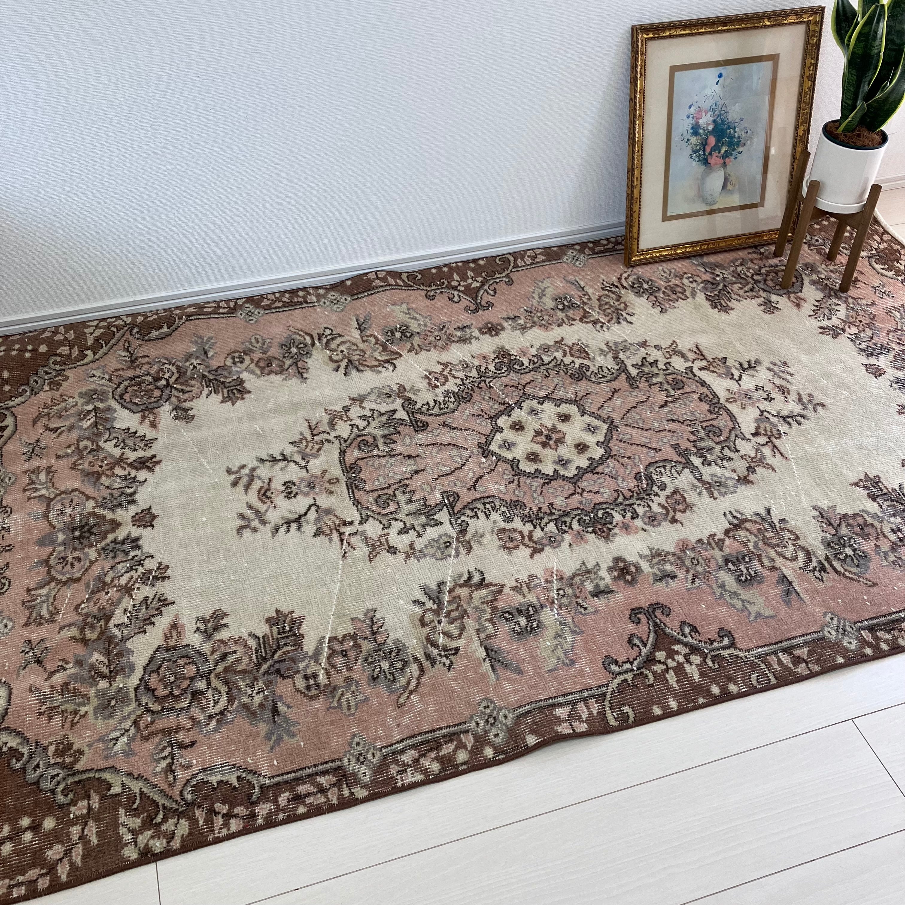 トルコヴィンテージラグ トルコラグ イスパルタラグ ブラウンラグ | Pay ID