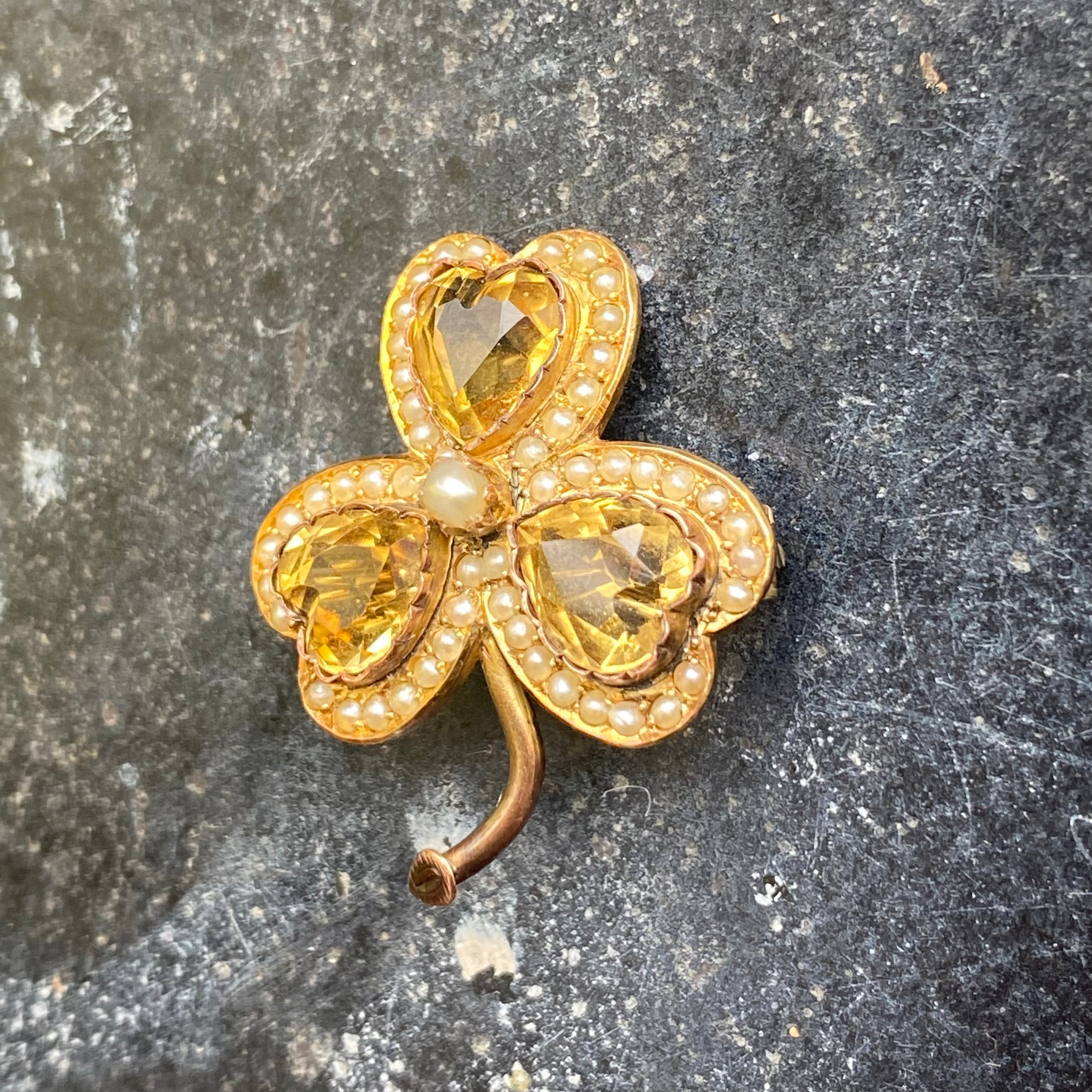 アンティーク 三つ葉 の クローバー ブローチ | bebe antiques